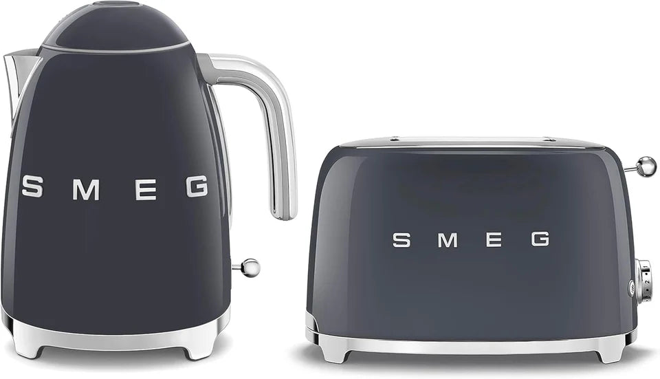SMEG KLF03 Kettle and TSF01 Toaster Slate Grey Bundle