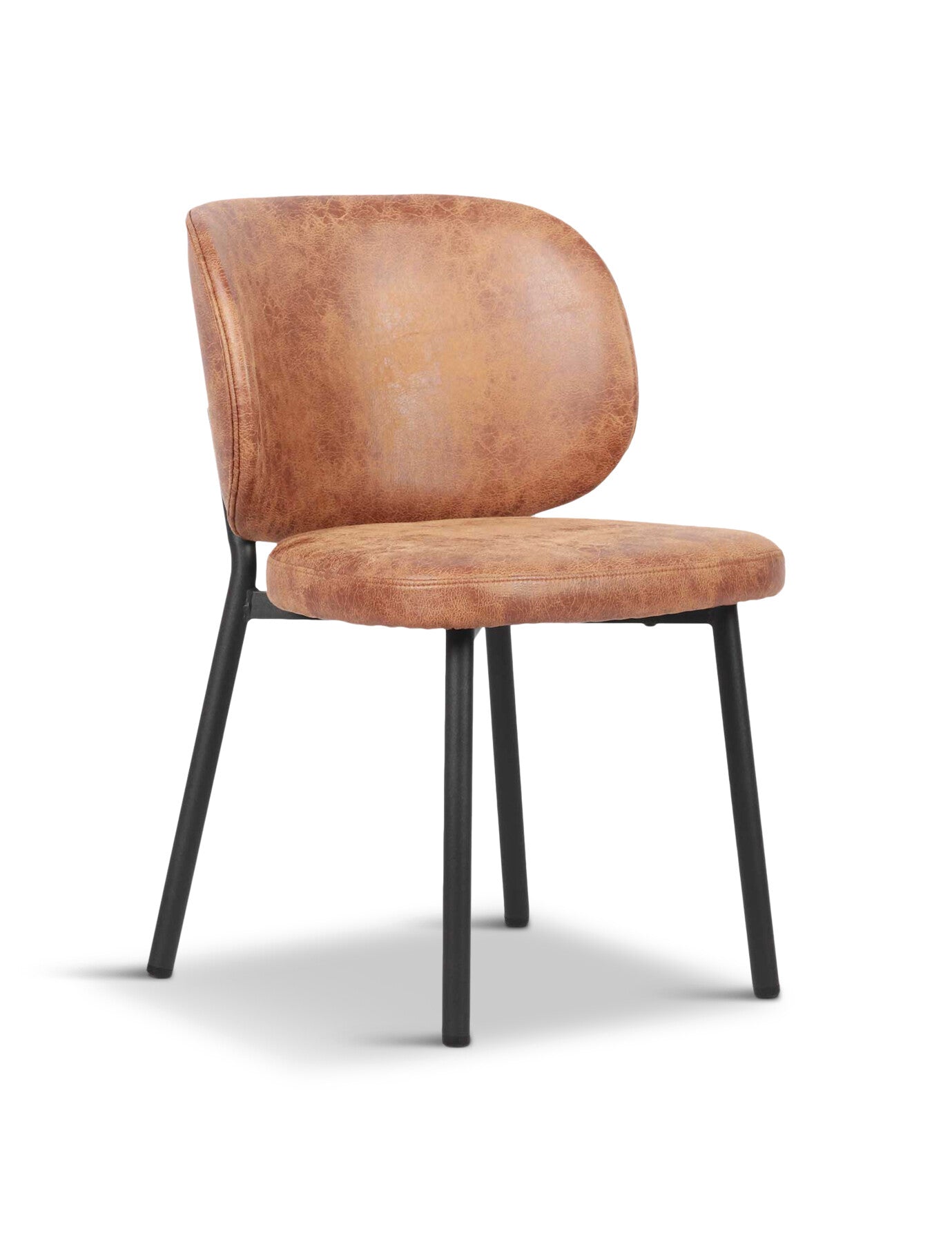 Elodie Tan Curved Fabric Dining Chair