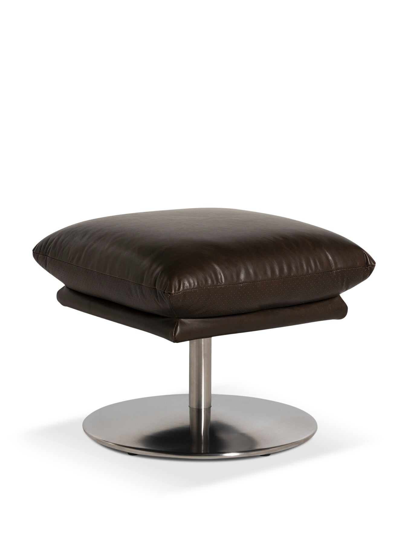 Jessup Dark Leather Footstool