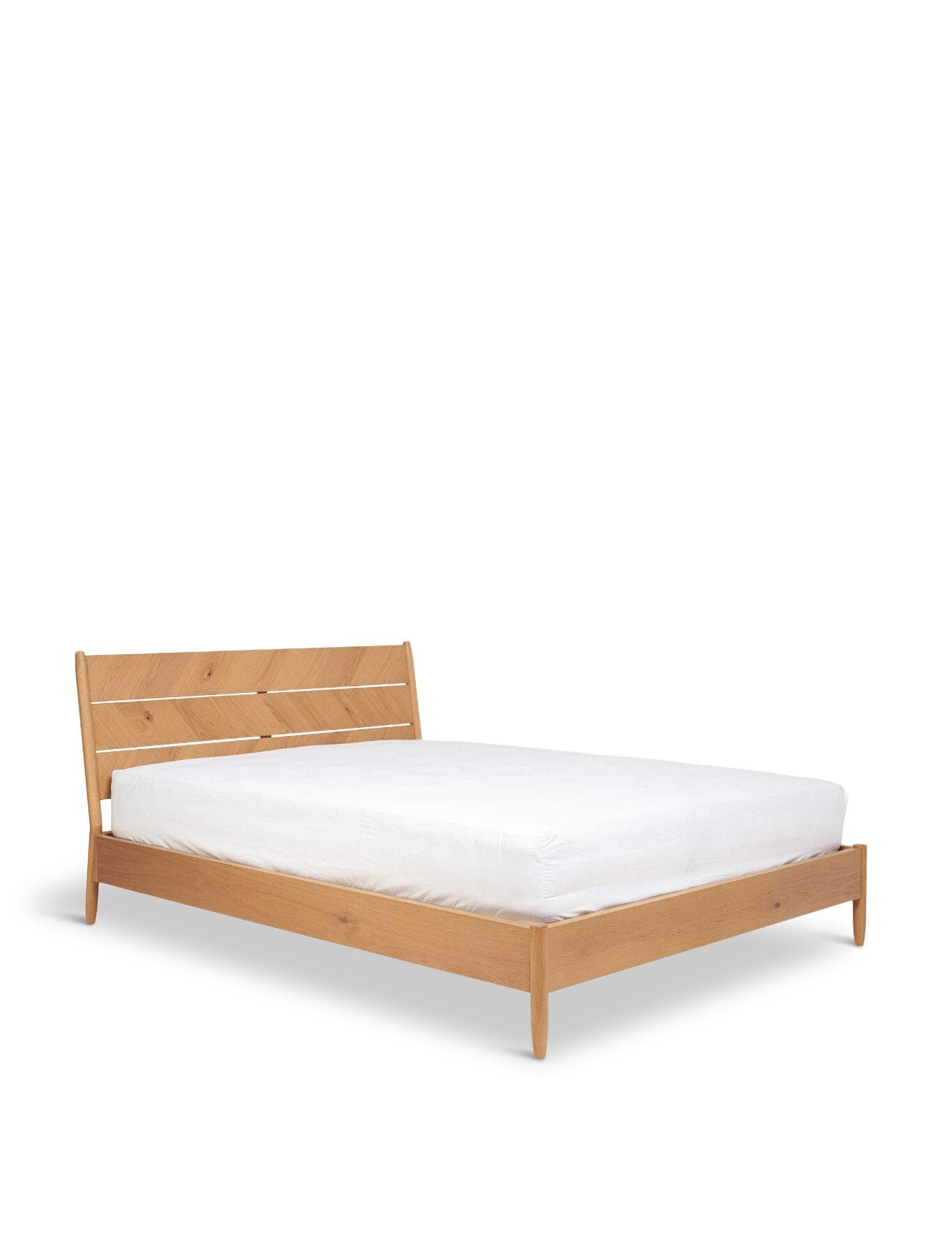 Monza Wood Herringbone King Bed Frame