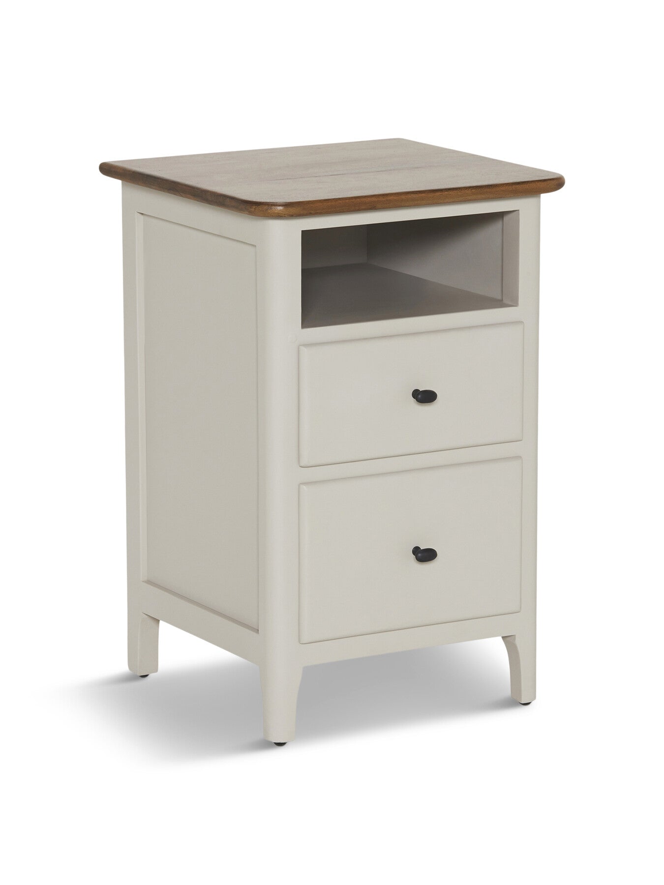 Mara Mango Wood 2 Drawer Bedside With Open Shelf Unit