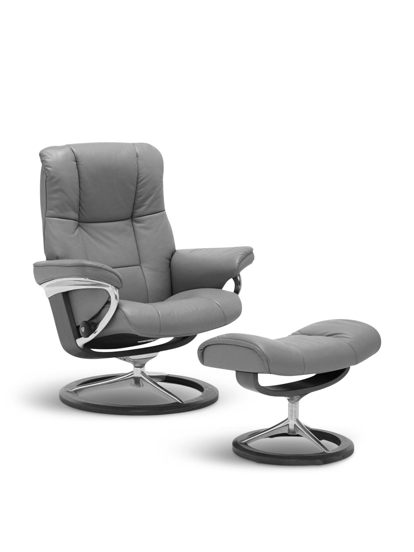 Mayfair Large Signature Silver Paloma Leather Recliner