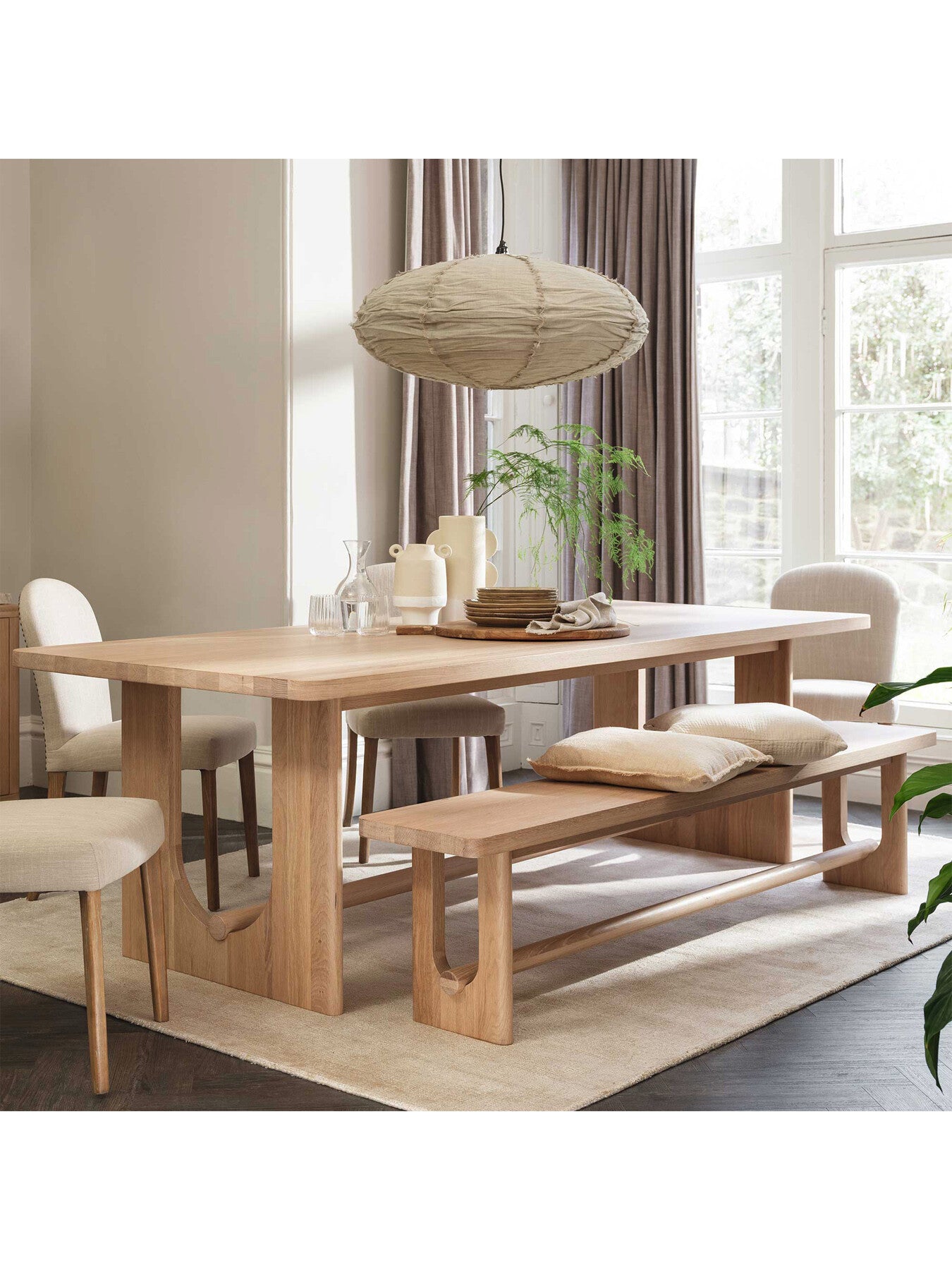 Olav Neutral Wood 200Cm Dining Bench