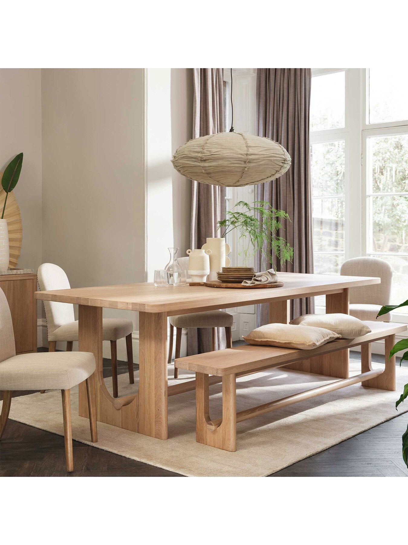 Olav Neutral Wood 240Cm Dining Table, Seats 6-8