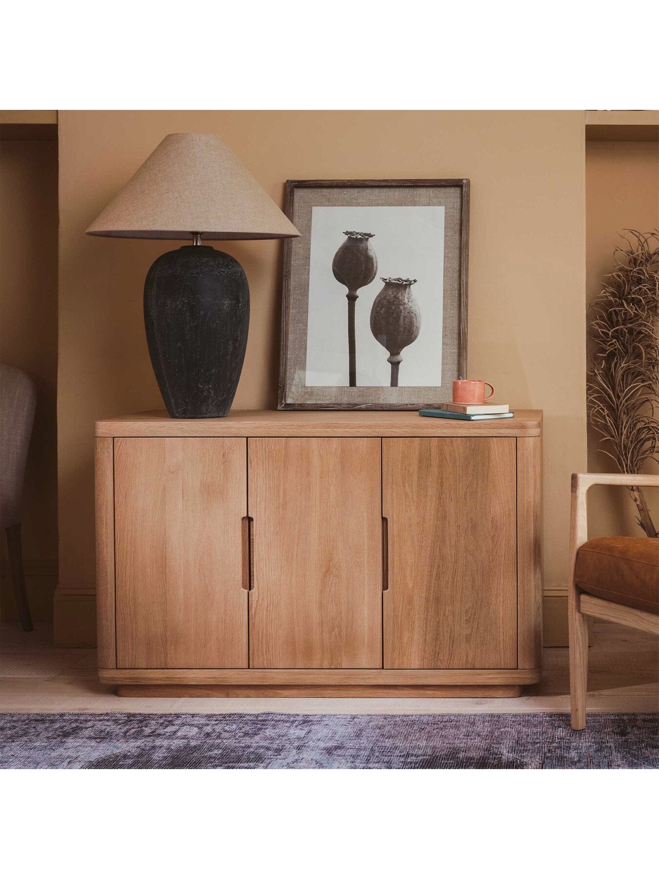 Olav Neutral Wood 3 Door Sideboard