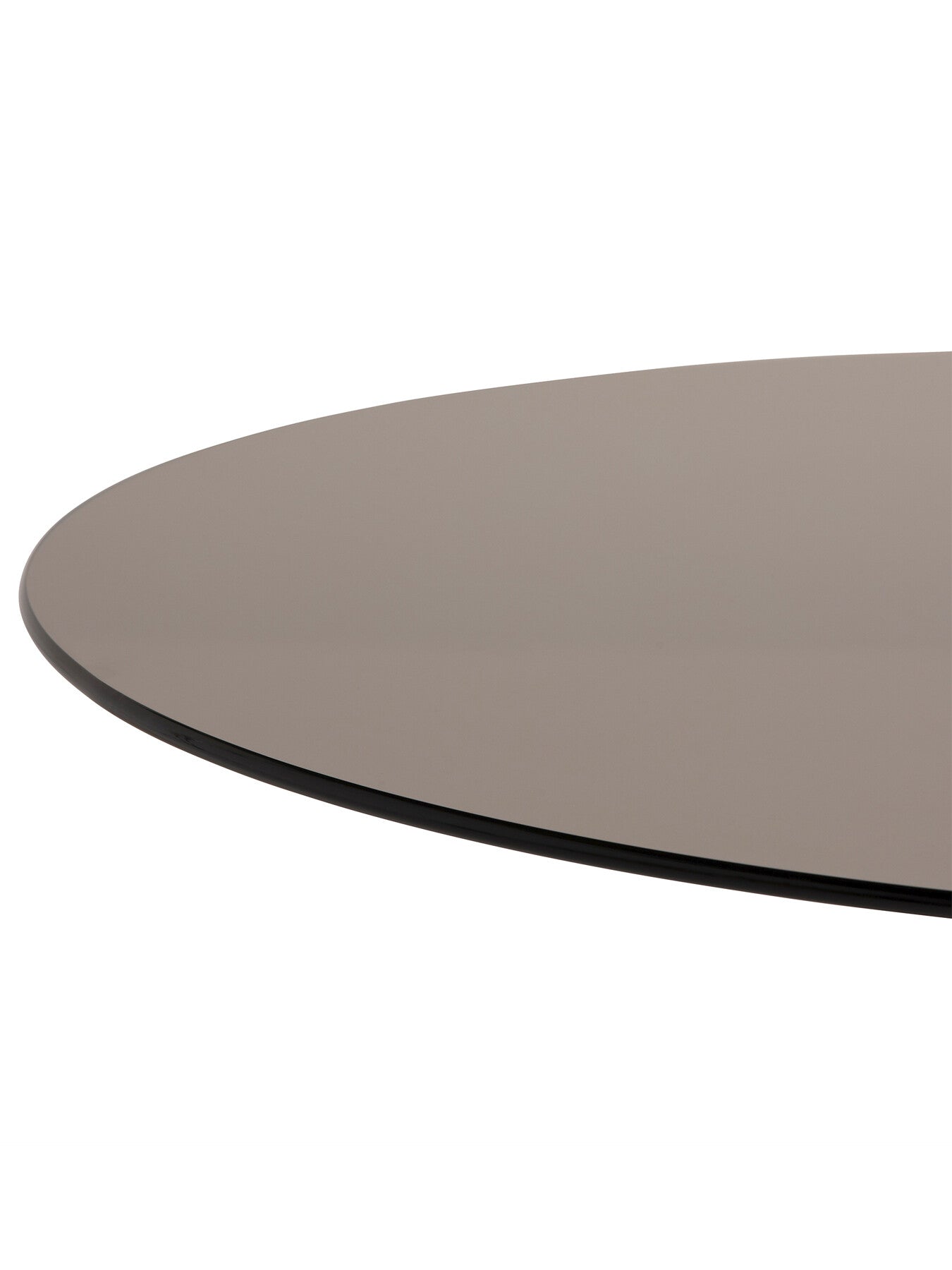 Rumi Round Smoked Tempered Glass and Bronze Metal Base