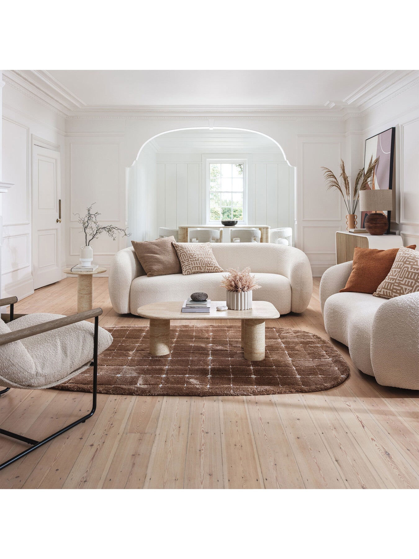 Sierra Travertine Effect 110cm Round End Coffee Table