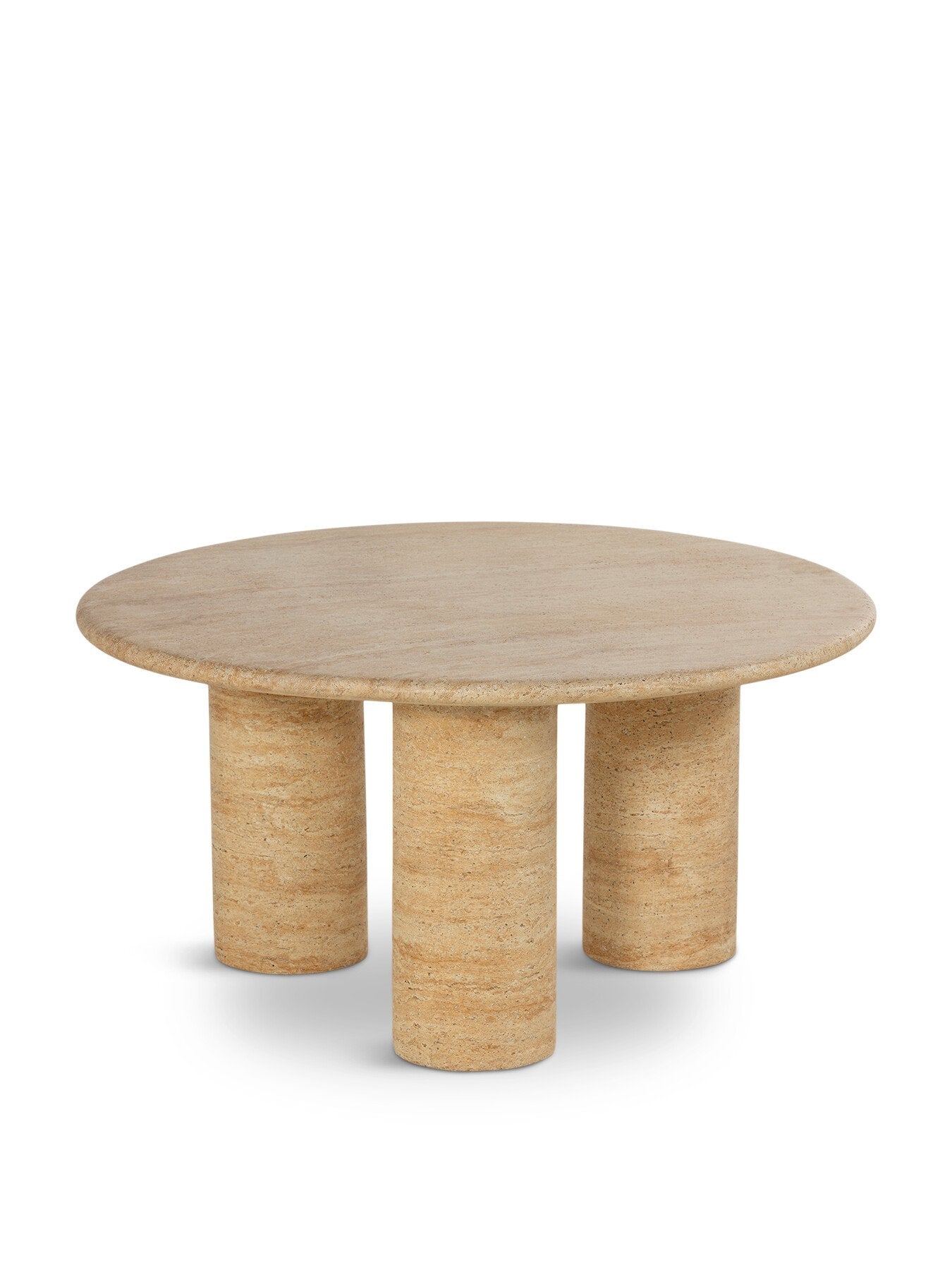 Sierra Travertine Effect 80cm Round Coffee Table