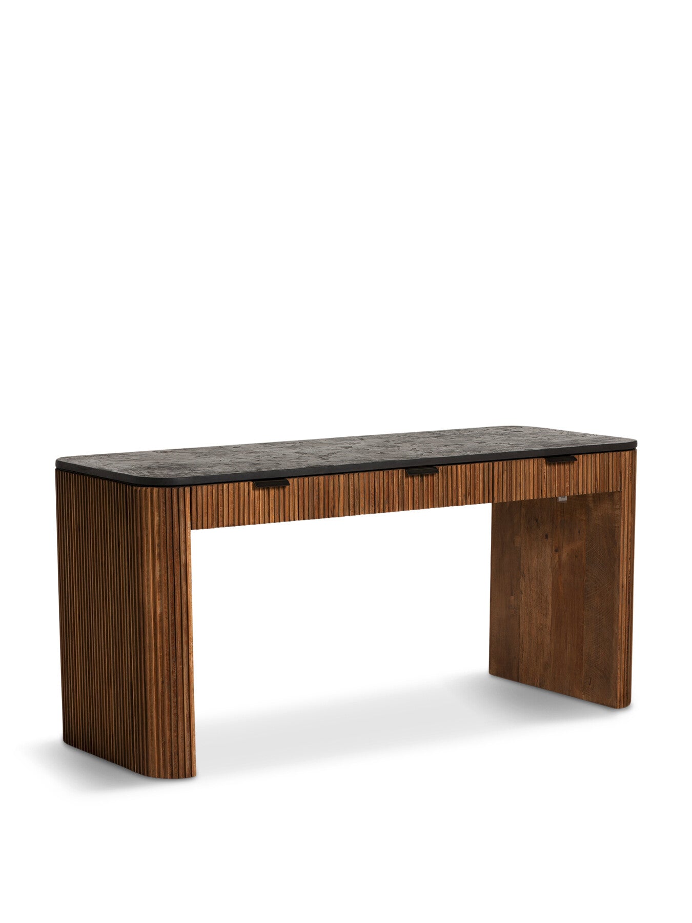 Trinidad Fluted Reclaimed Teak Wood Office Desk
