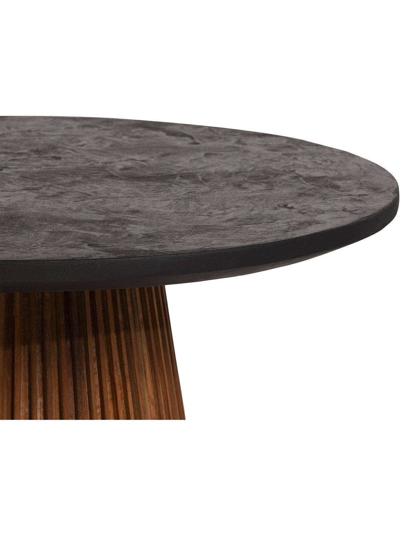 Brown Trinidad Reclaimed Teak Wood Medium Round Coffee Table