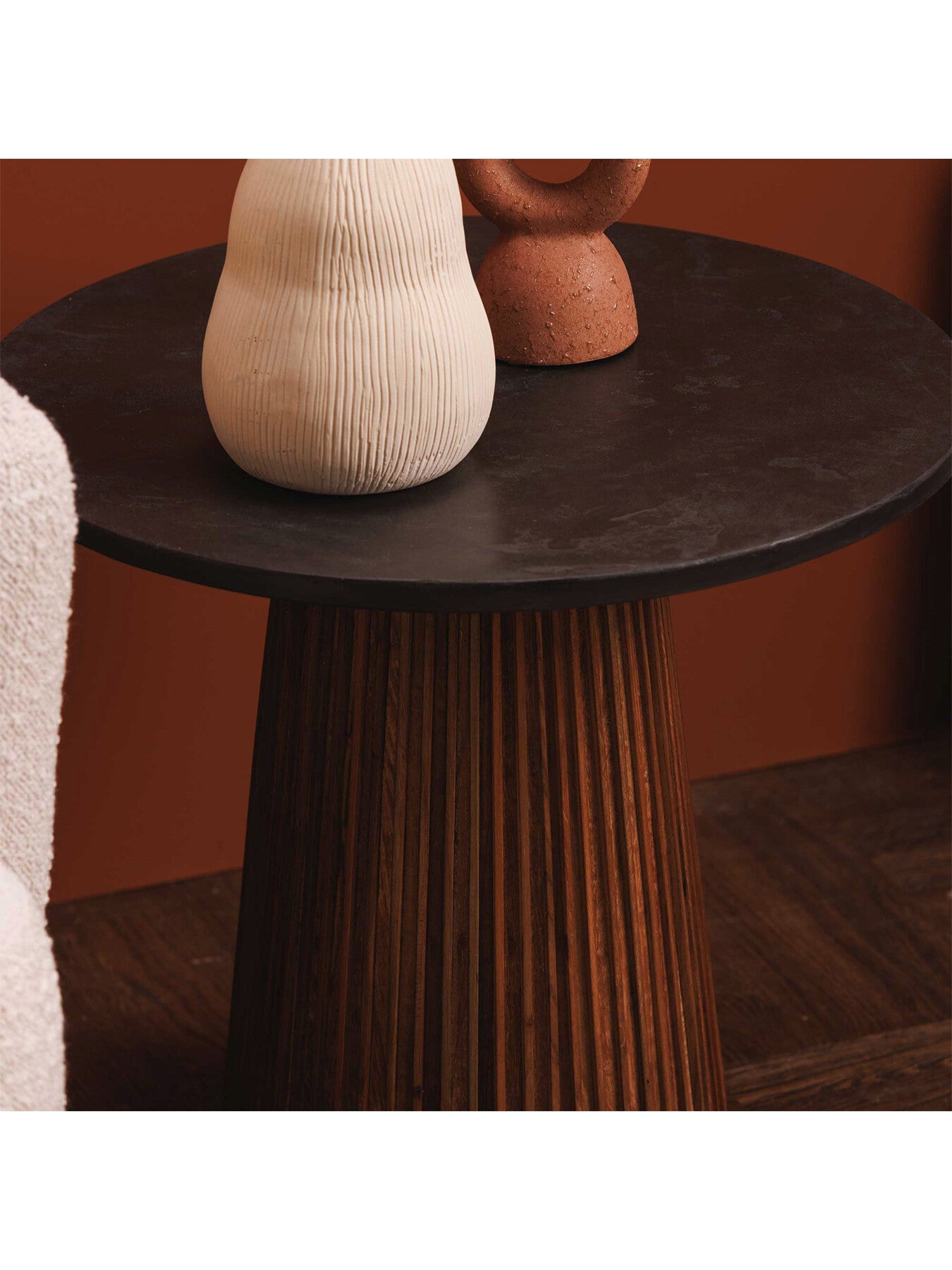 Trinidad Reclaimed Teak Wood Small Round Coffee Table