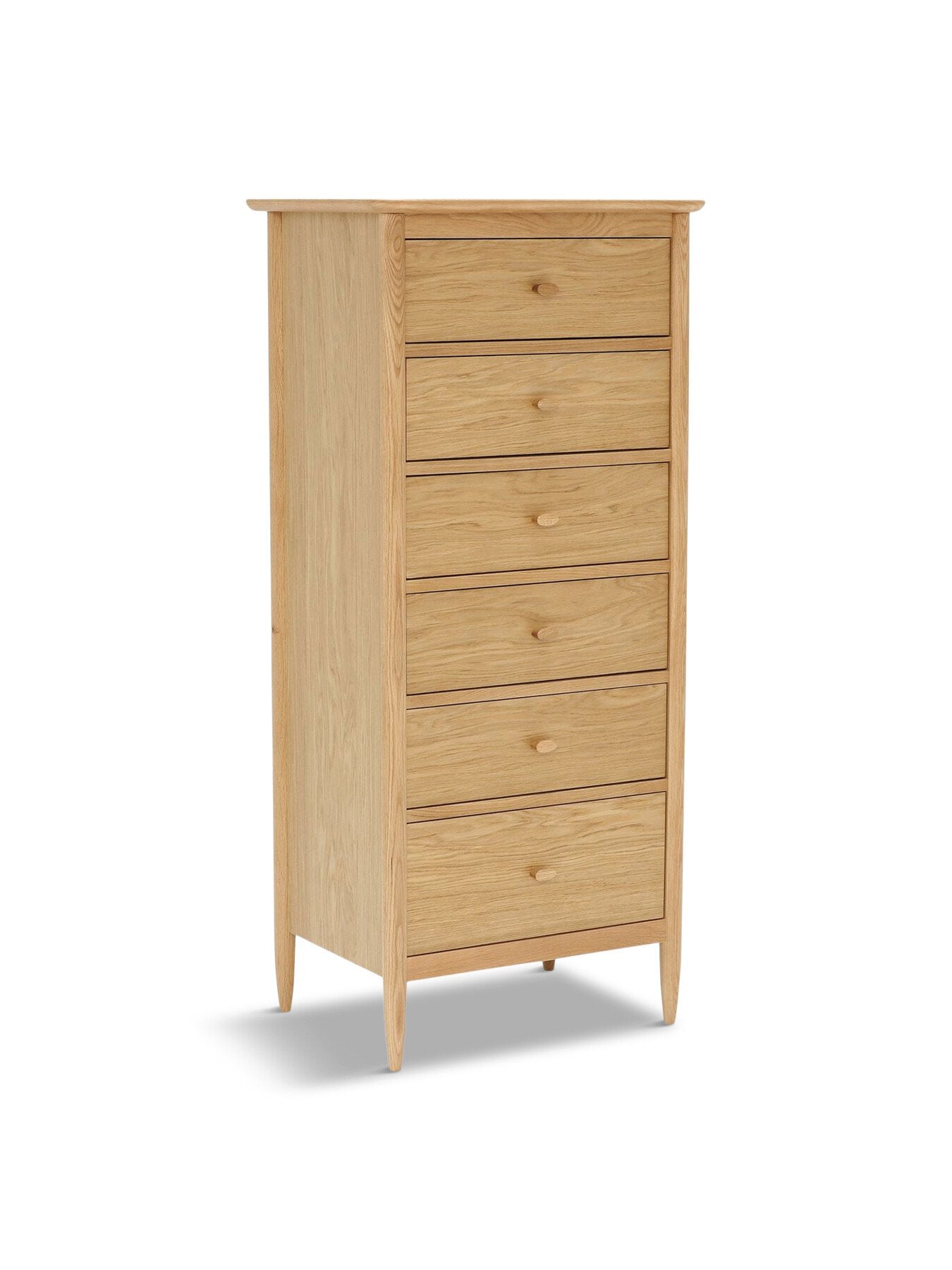Teramo Oak Wood 6 Drawer Tall Chest