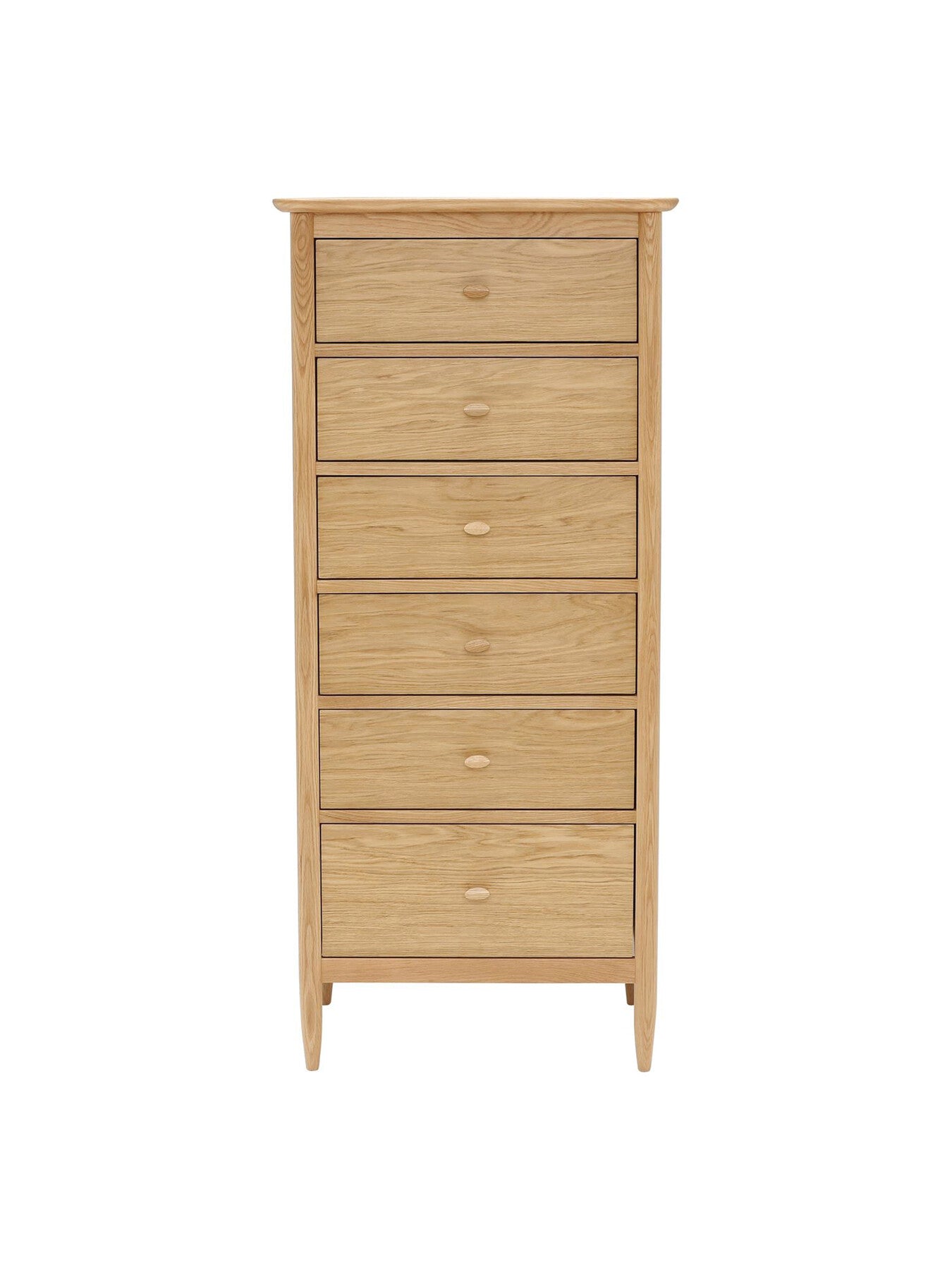 Teramo Oak Wood 6 Drawer Tall Chest