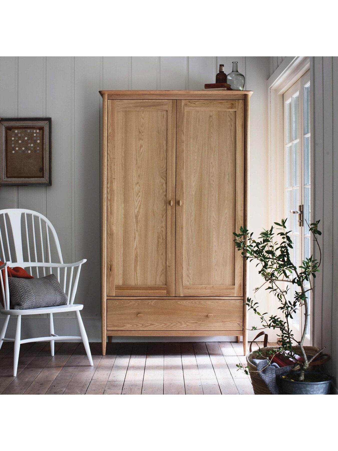 Teramo Oak Wood 2 Door 1 Drawer Wardrobe