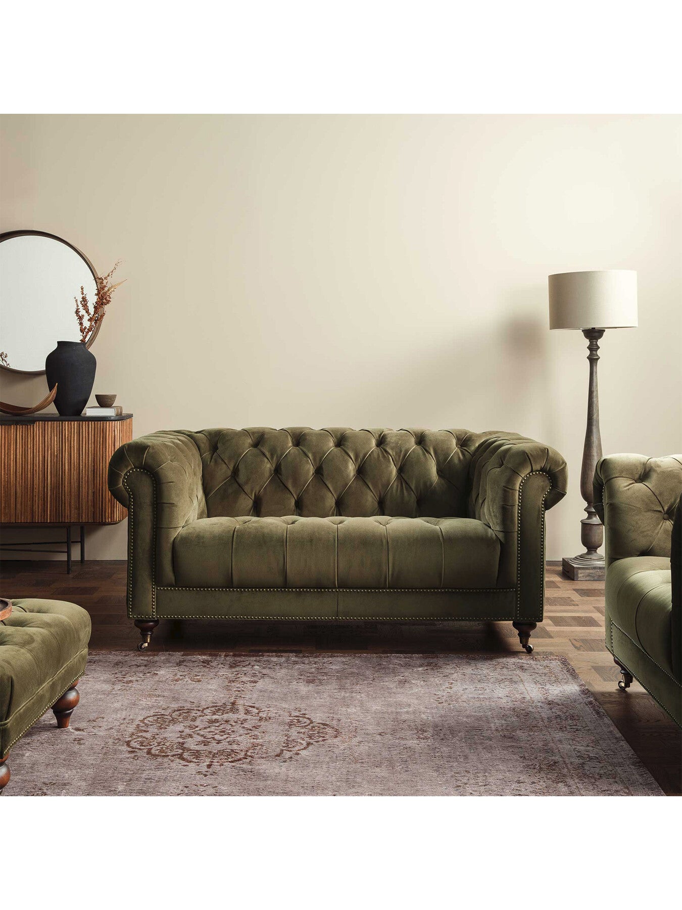 Ullswater Velvet Chesterfield 2 Seater Sofa