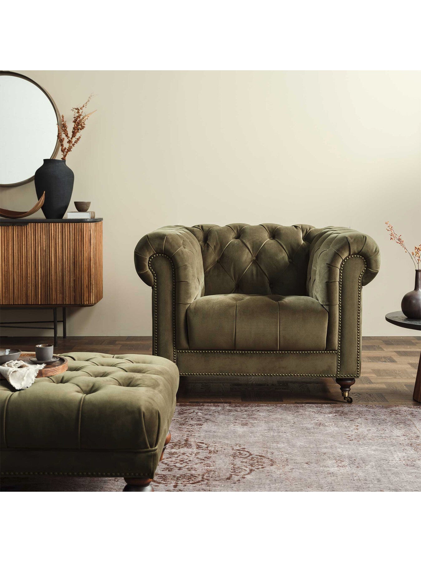 Ullswater Velvet Chesterfield Armchair