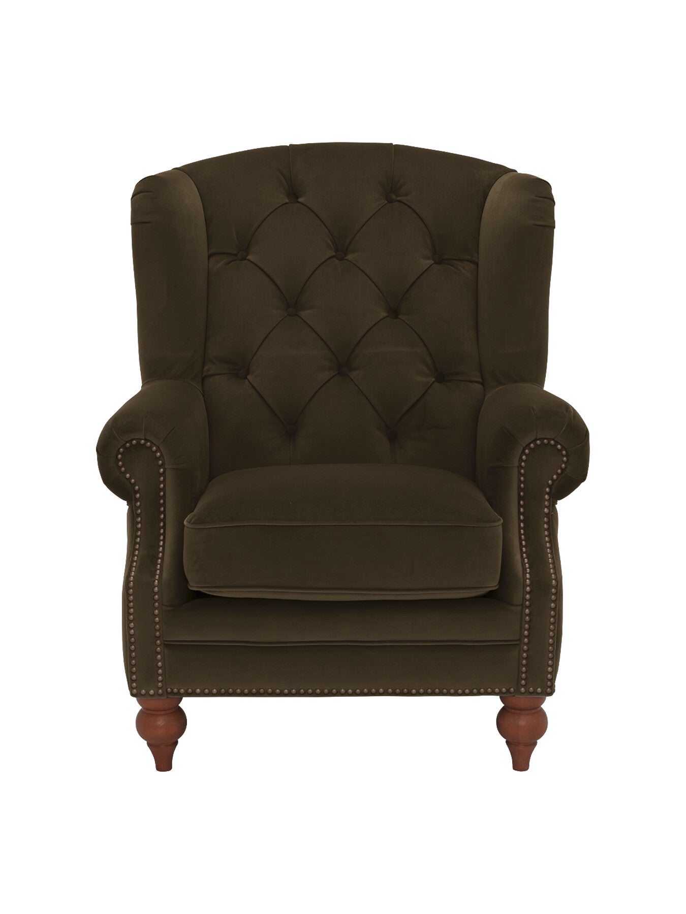 Ullswater Velvet Buttoned Wing Chair