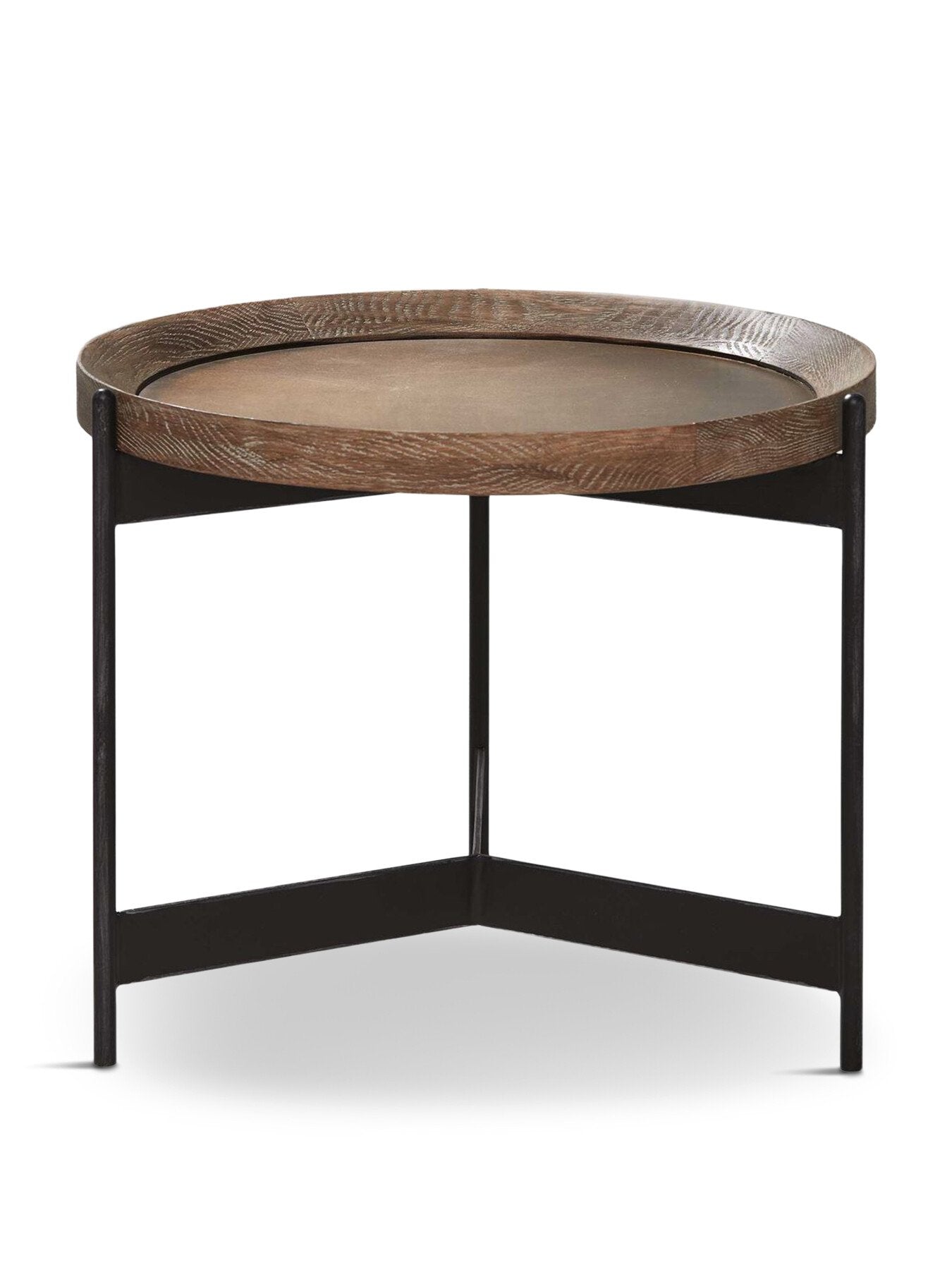 Zeke Oak Wood Round 55cm Side Table