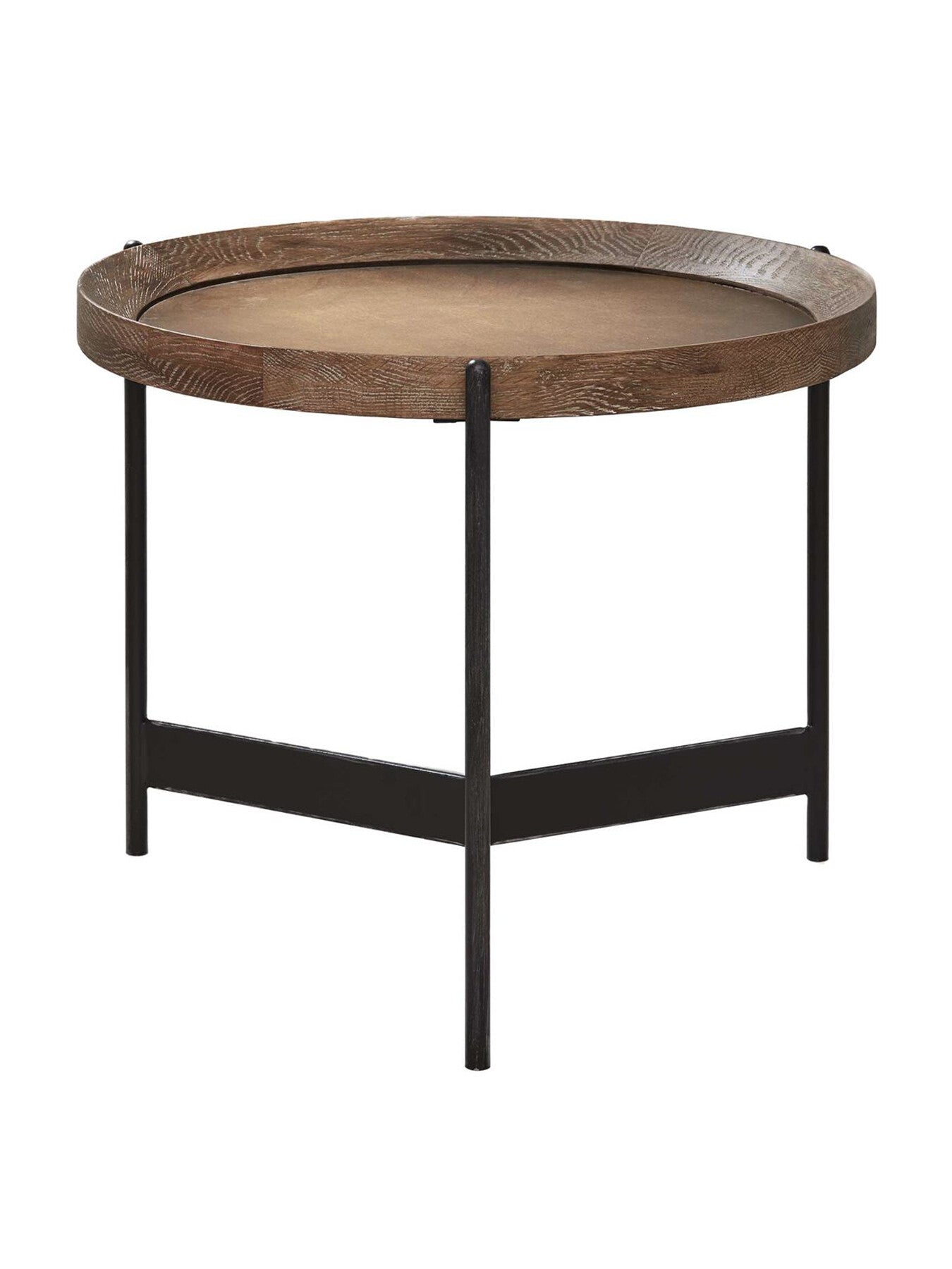 Zeke Oak Wood Round 55cm Side Table
