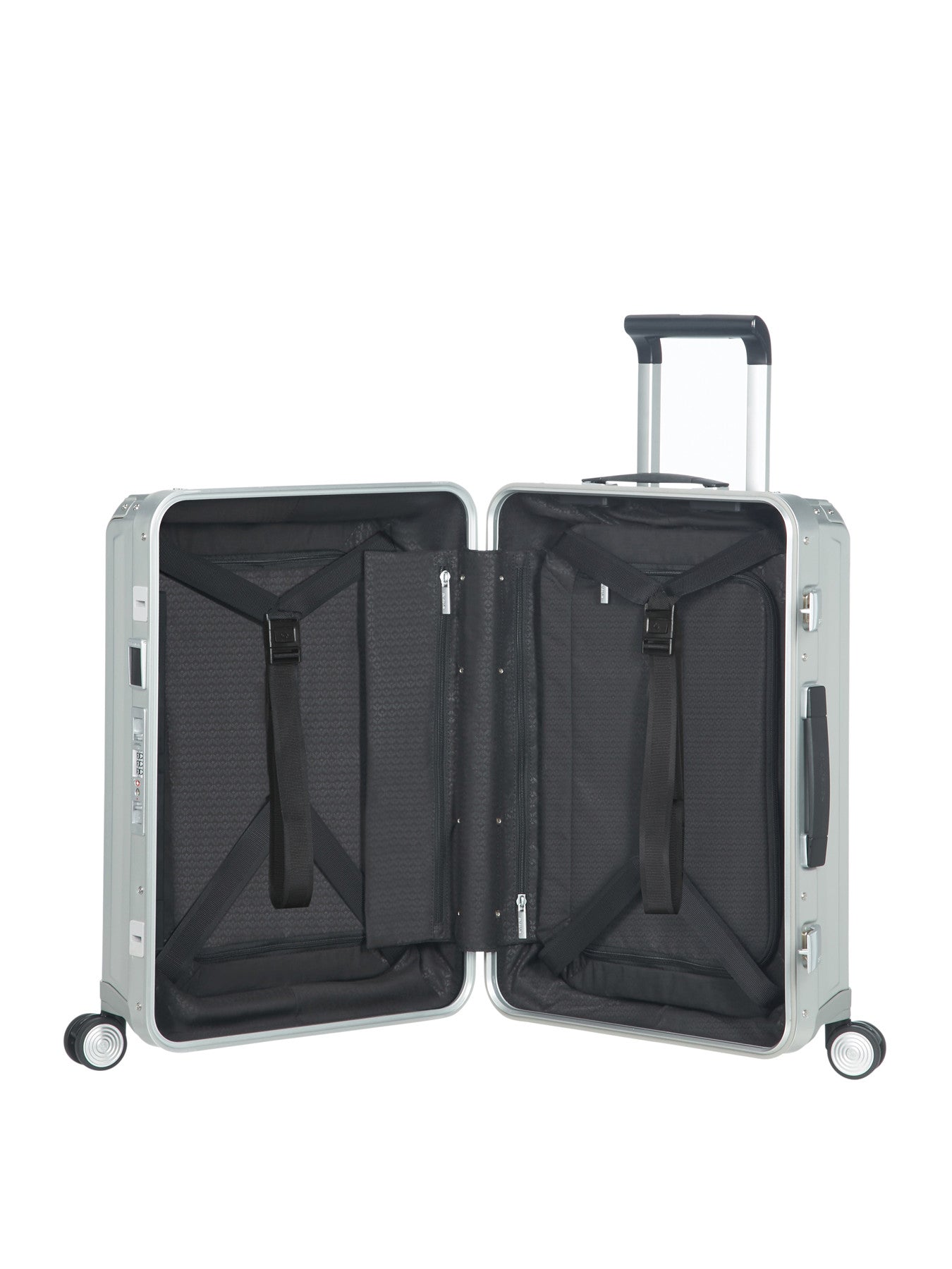 Samsonite Lite-Box Aluminium Spinner 4 Wheel 55cm Suitcase Silver