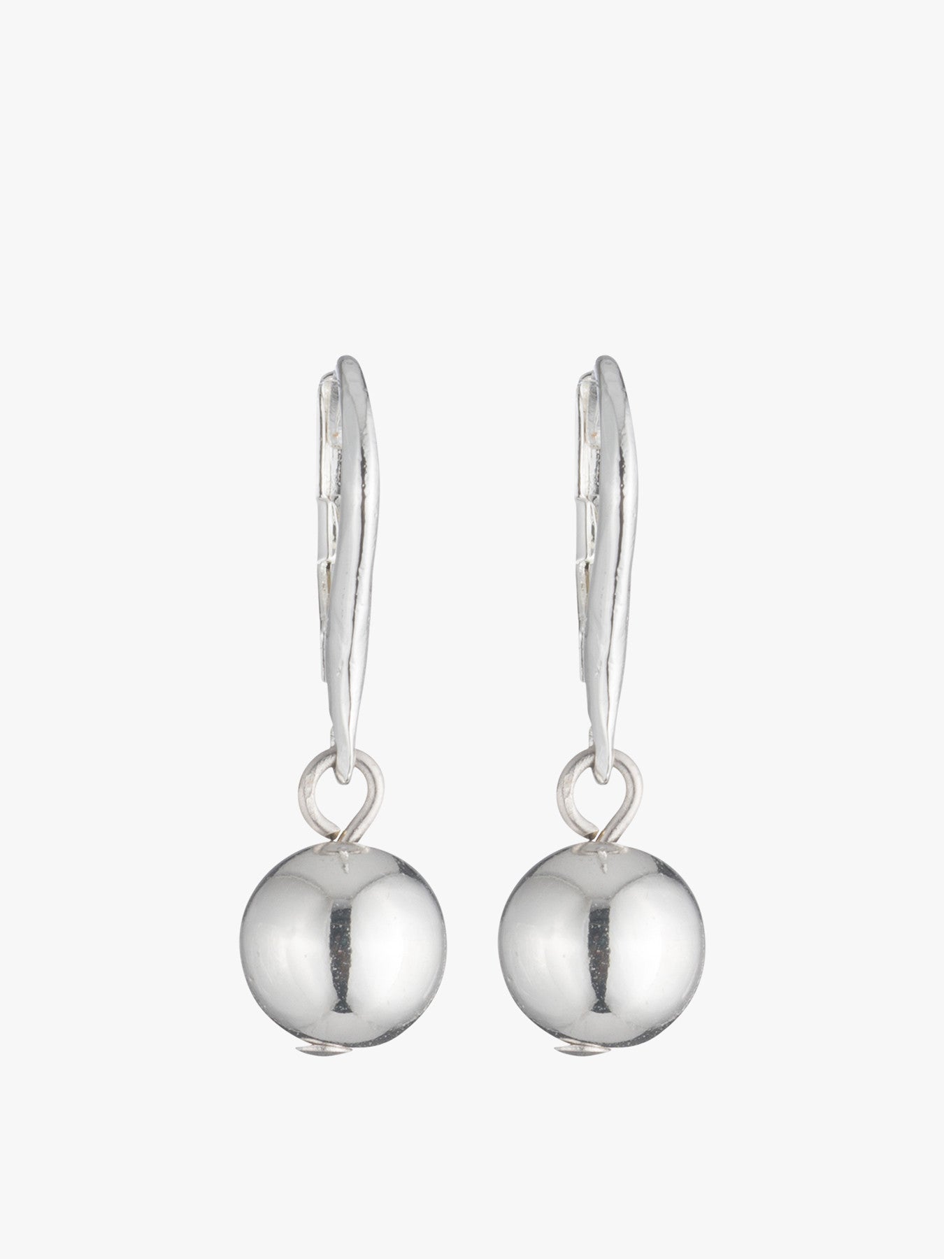 Silver Tone Ball Drop Earrings