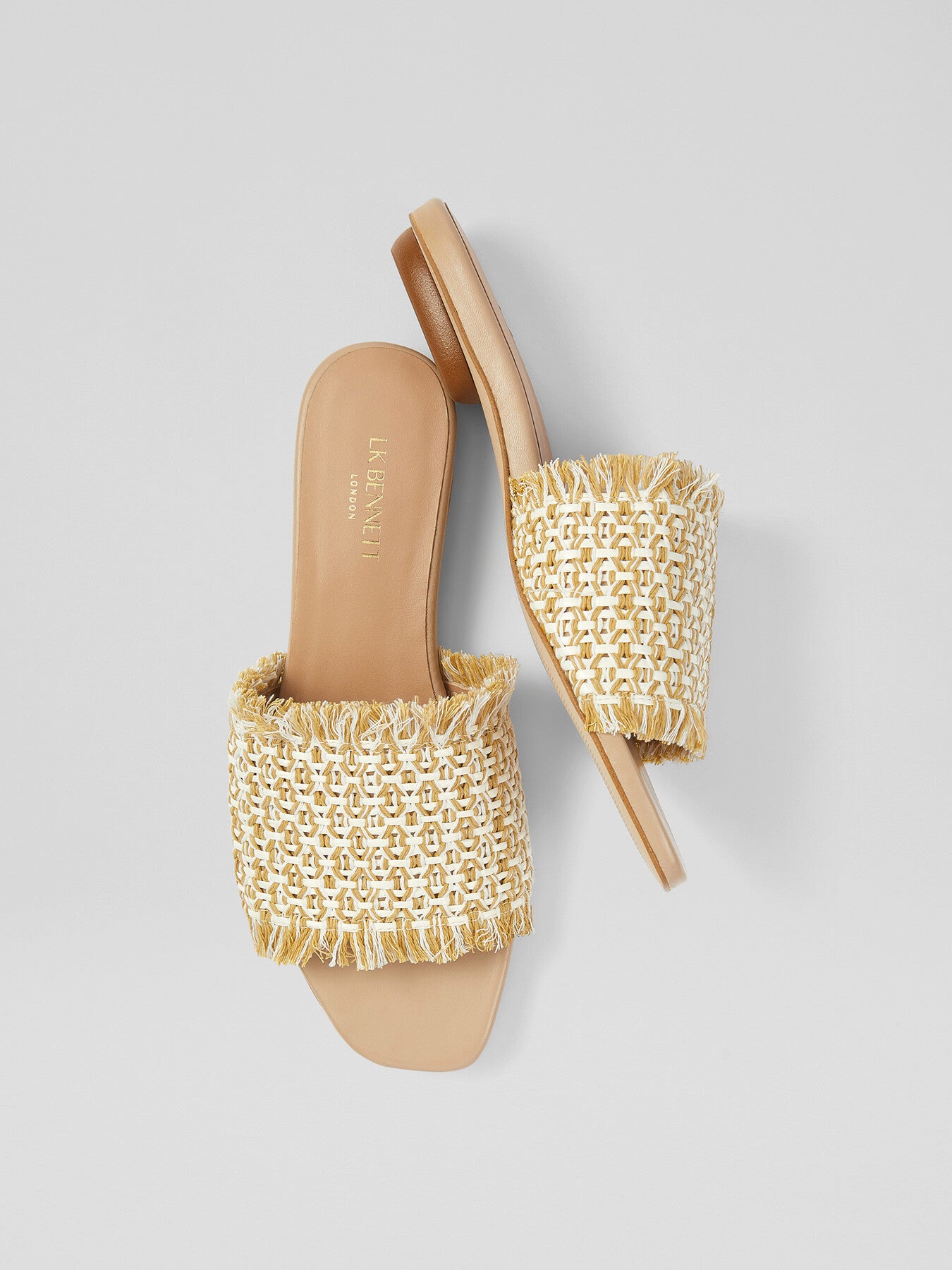 Meera Cream Raffia Flat Sandals