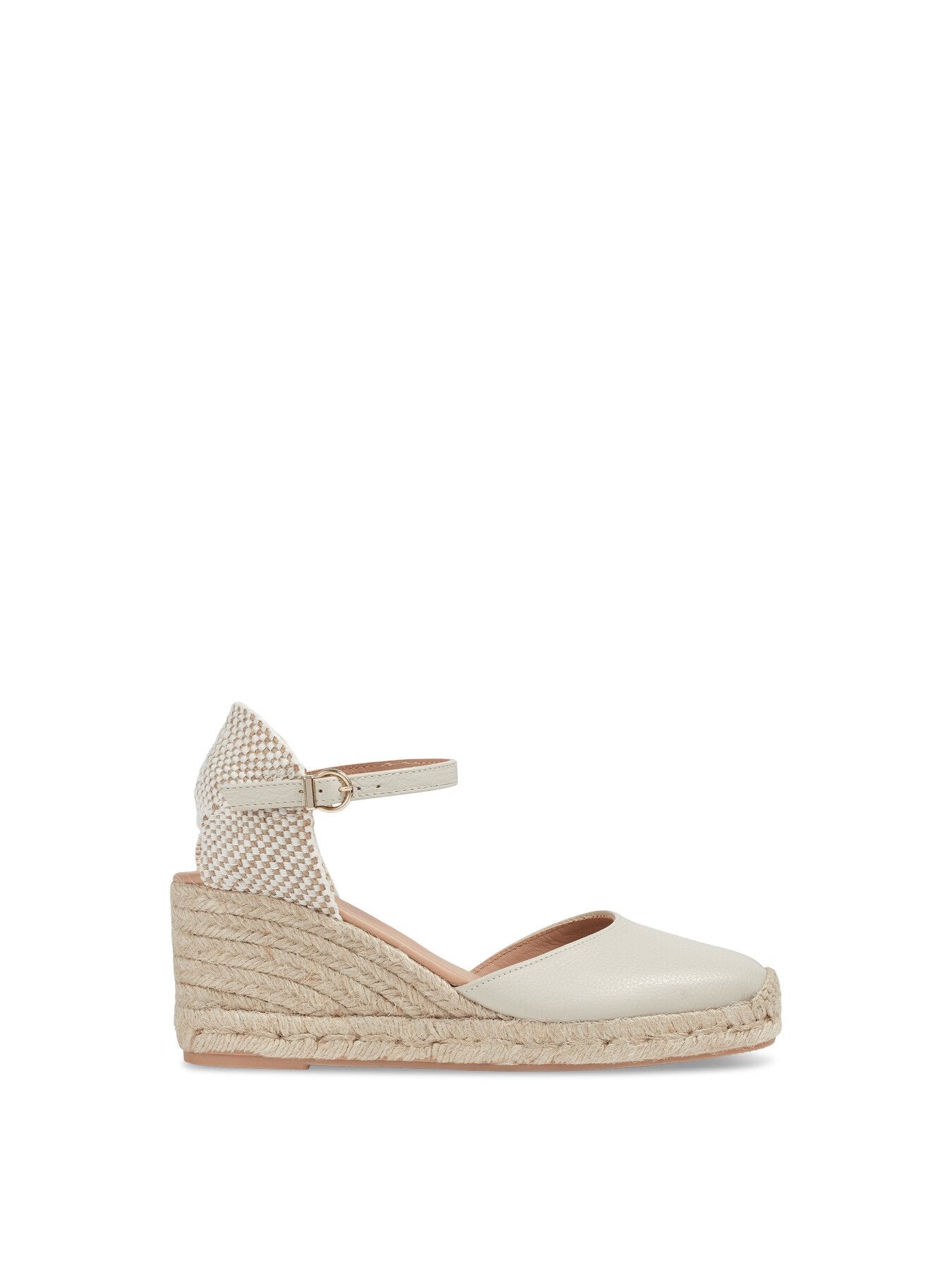 Marissa Cream Leather Ankle Strap Espadrilles
