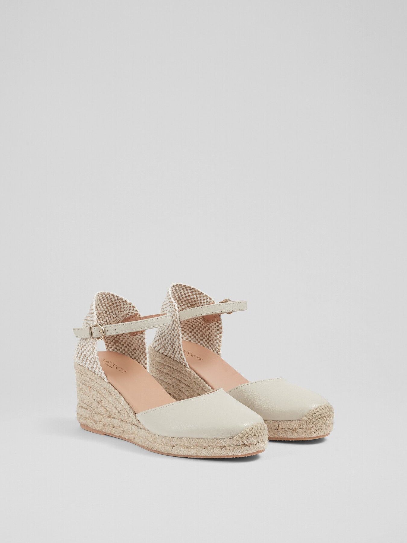 Marissa Cream Leather Ankle Strap Espadrilles