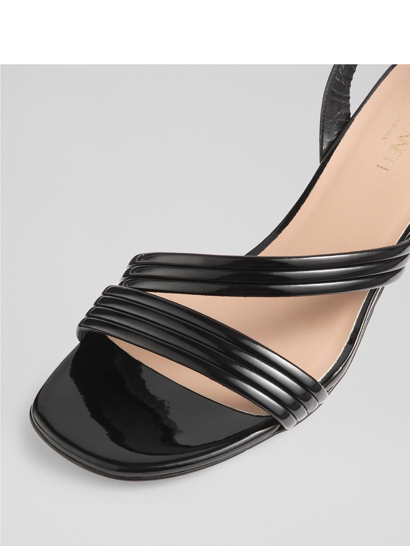 Etta Patent Pu Straps Low Block Heel