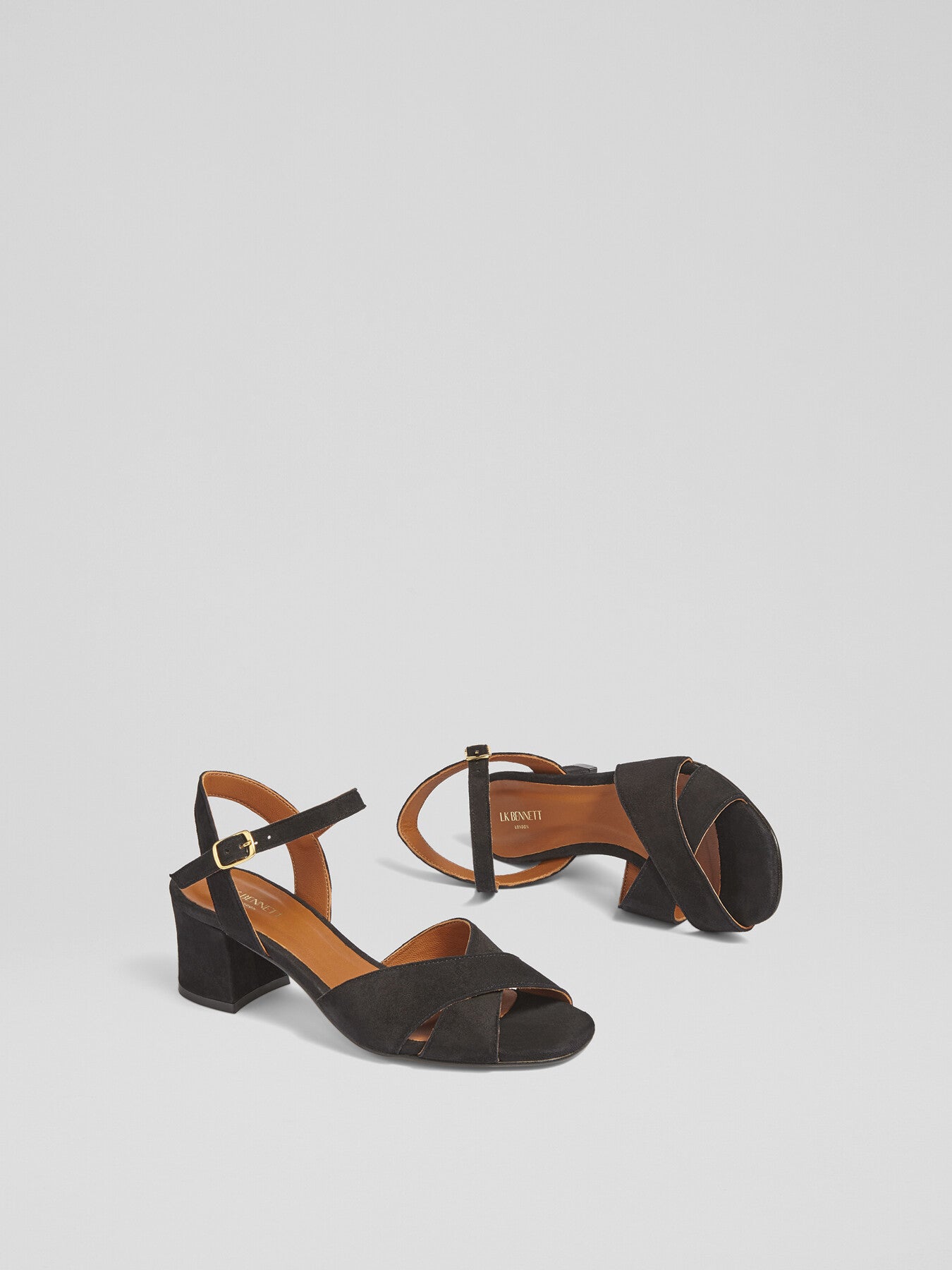 Alba Kid Suede Cross Front Sandal