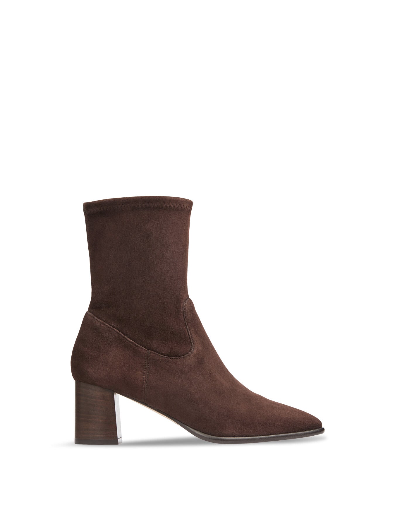 Harp Espresso Block Heel Stretch Ankle Boot