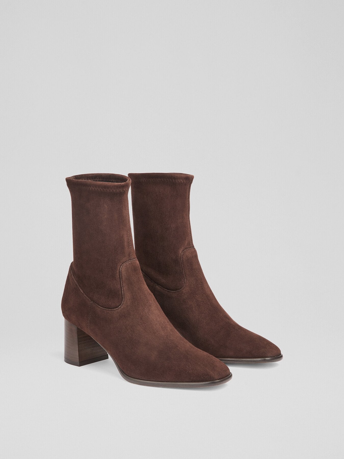 Harp Espresso Block Heel Stretch Ankle Boot