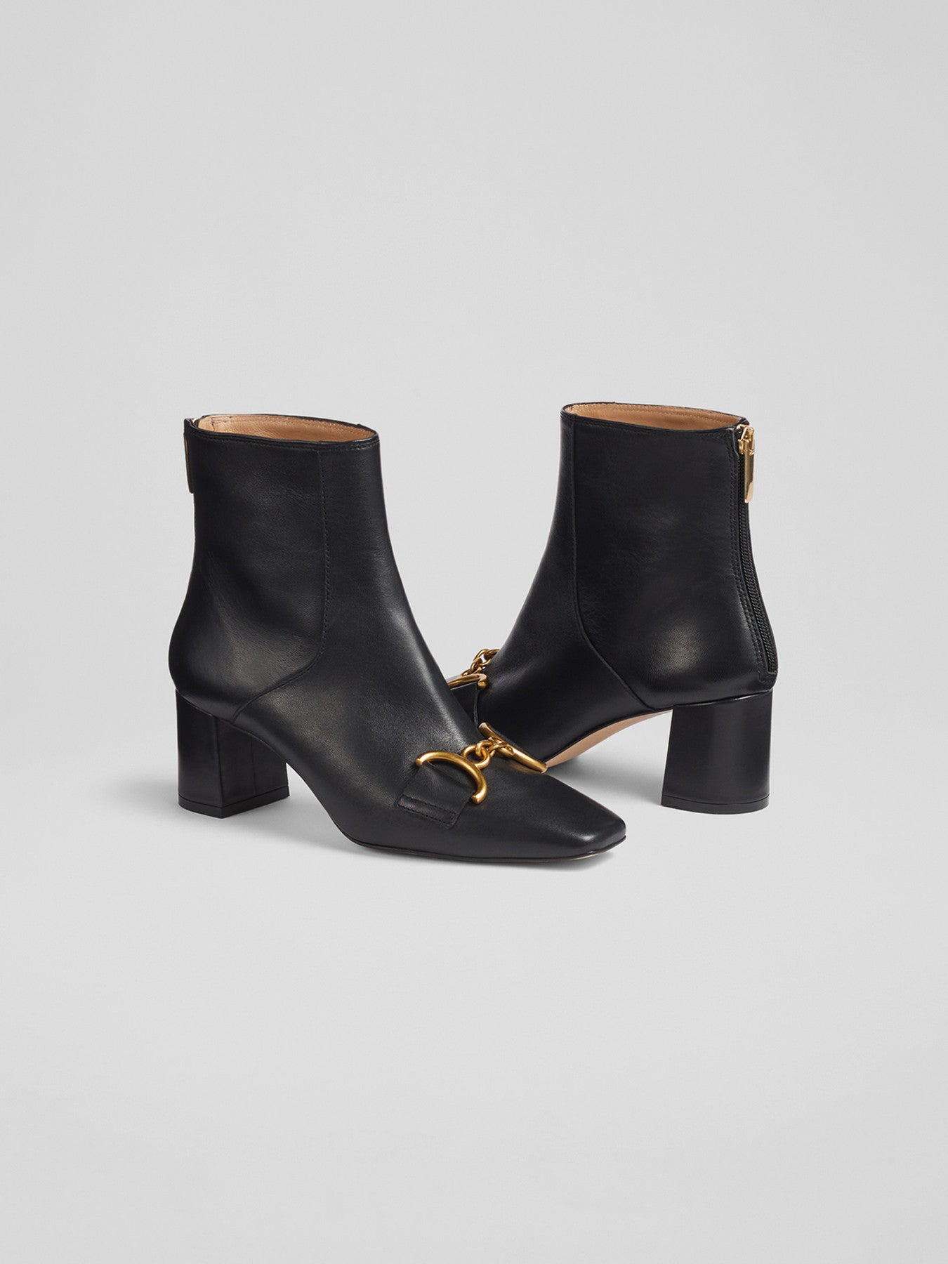 Nadina Leather Snaffle-Detail Ankle Boots