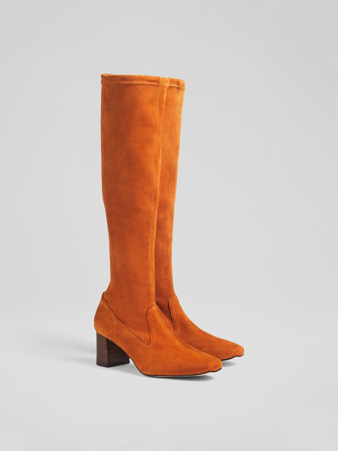Davina Nutmeg Stretch Suede Knee-High Boots