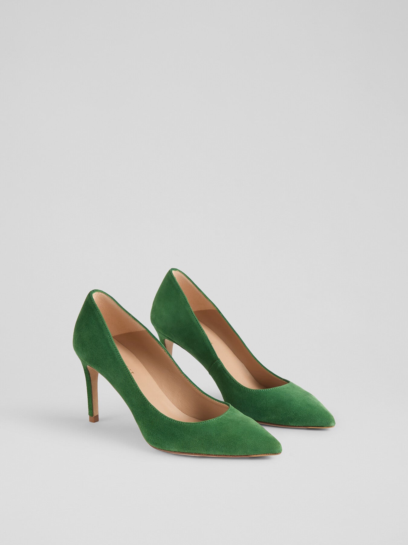 Floret Fern Kid Suede Stiletto Heel Court