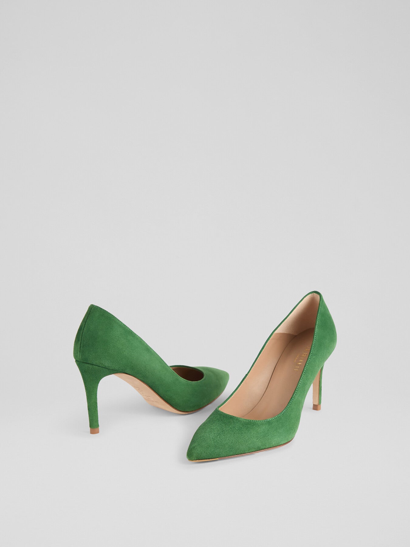 Floret Fern Kid Suede Stiletto Heel Court