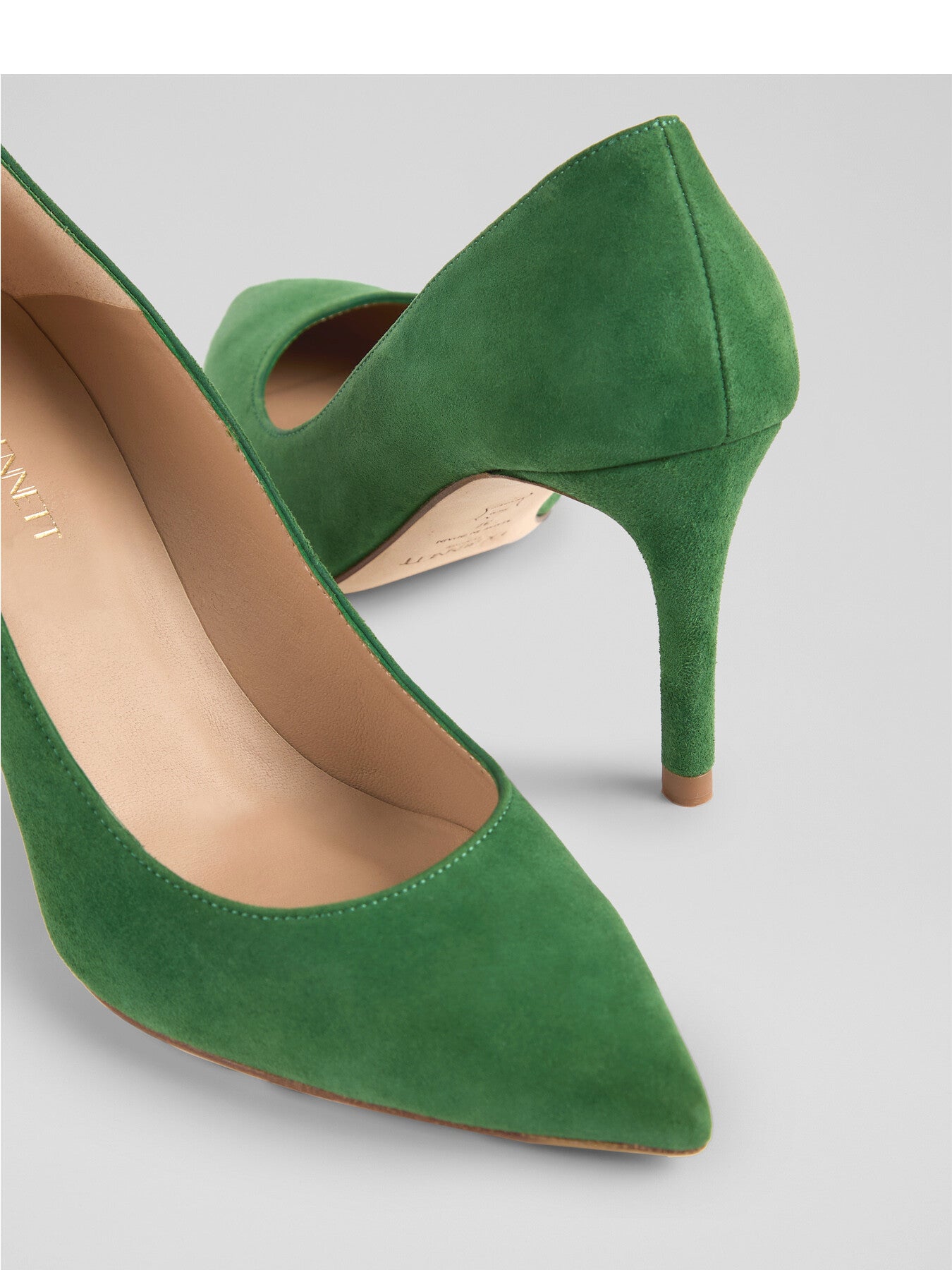 Floret Fern Kid Suede Stiletto Heel Court