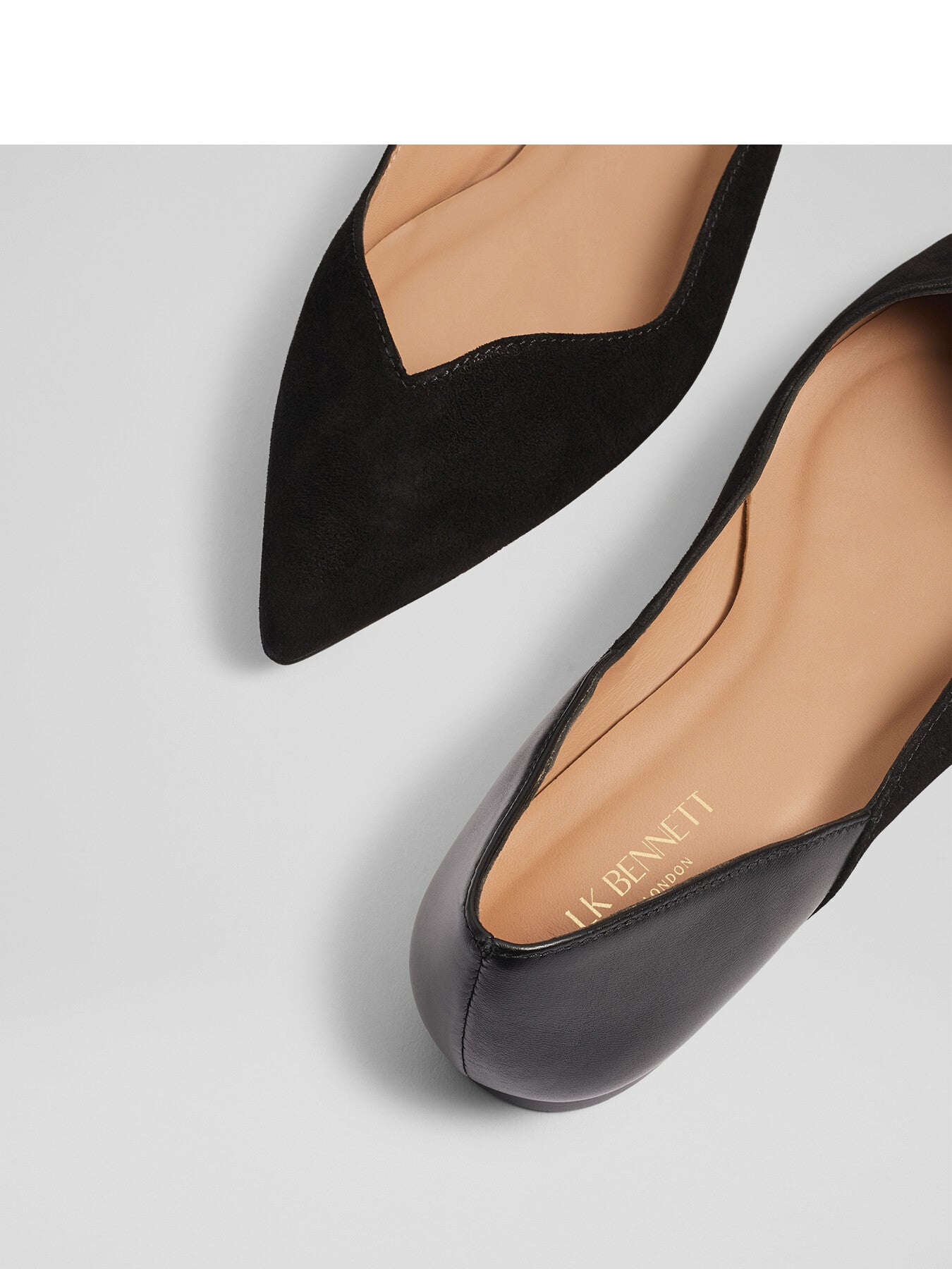 Iris Suede And Leather Sweetheart Flats