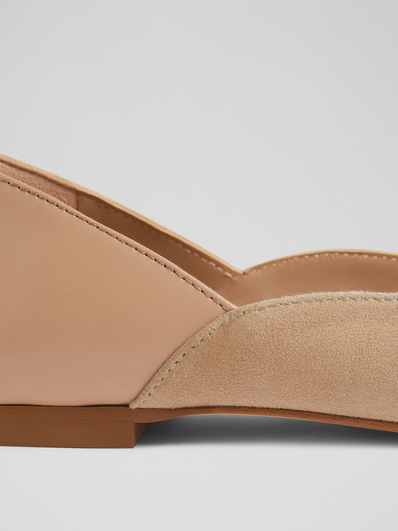 Iris Beige Suede And Leather Sweetheart Flats
