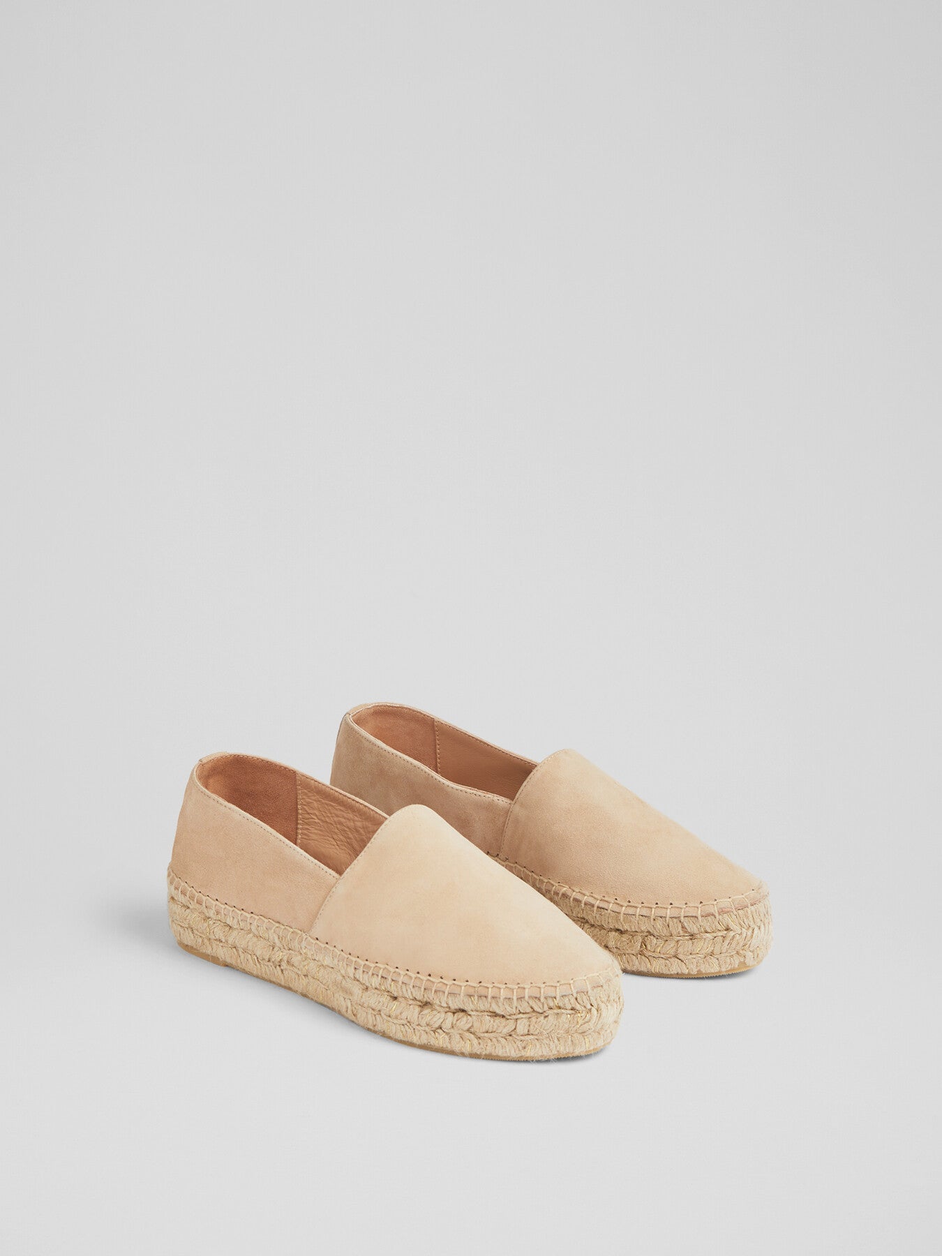 Taylor Beige Suede Flatform Espadrilles