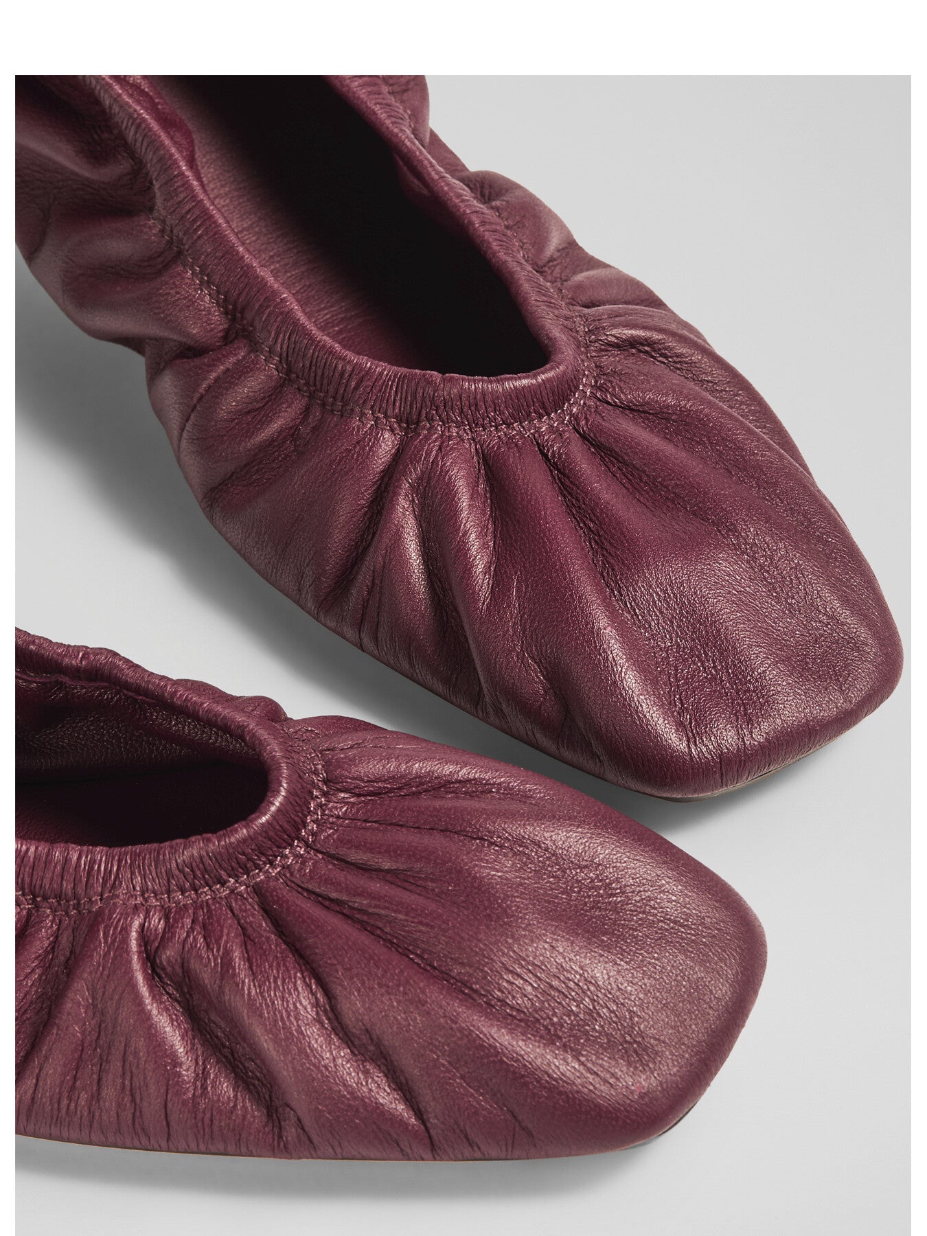Tayla Bordeaux Nappa Leather Folded Ballerina