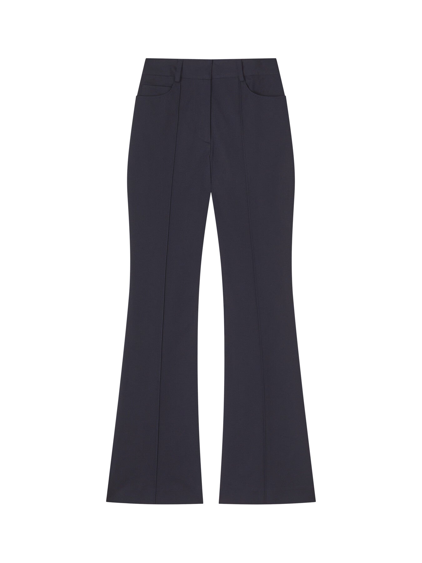 Susie Navy Cotton-Blend  Flared Trousers