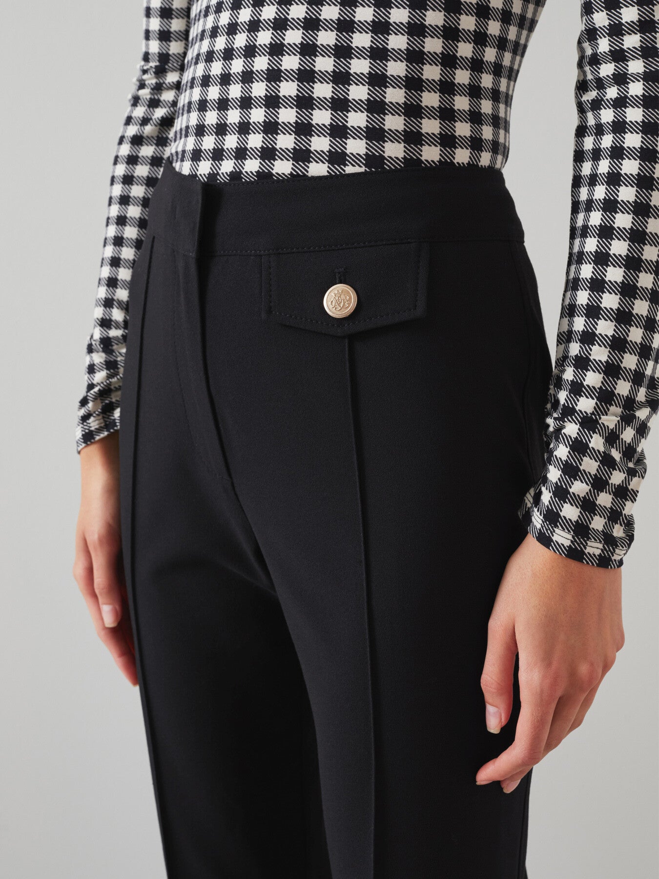 Soni Button-Detail Tailored Trousers