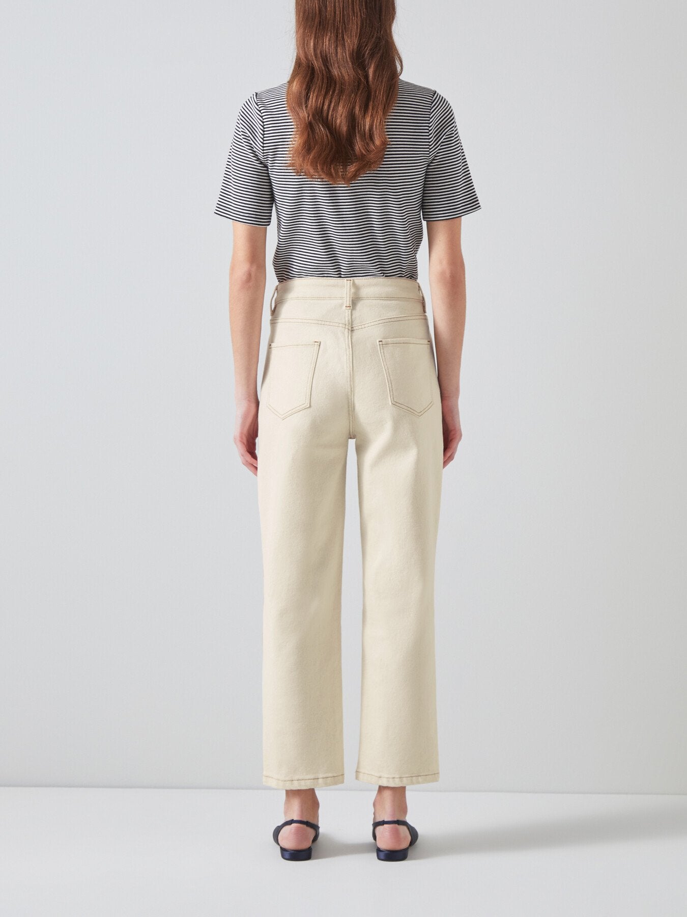Allie Ecru Denim Cropped Jeans