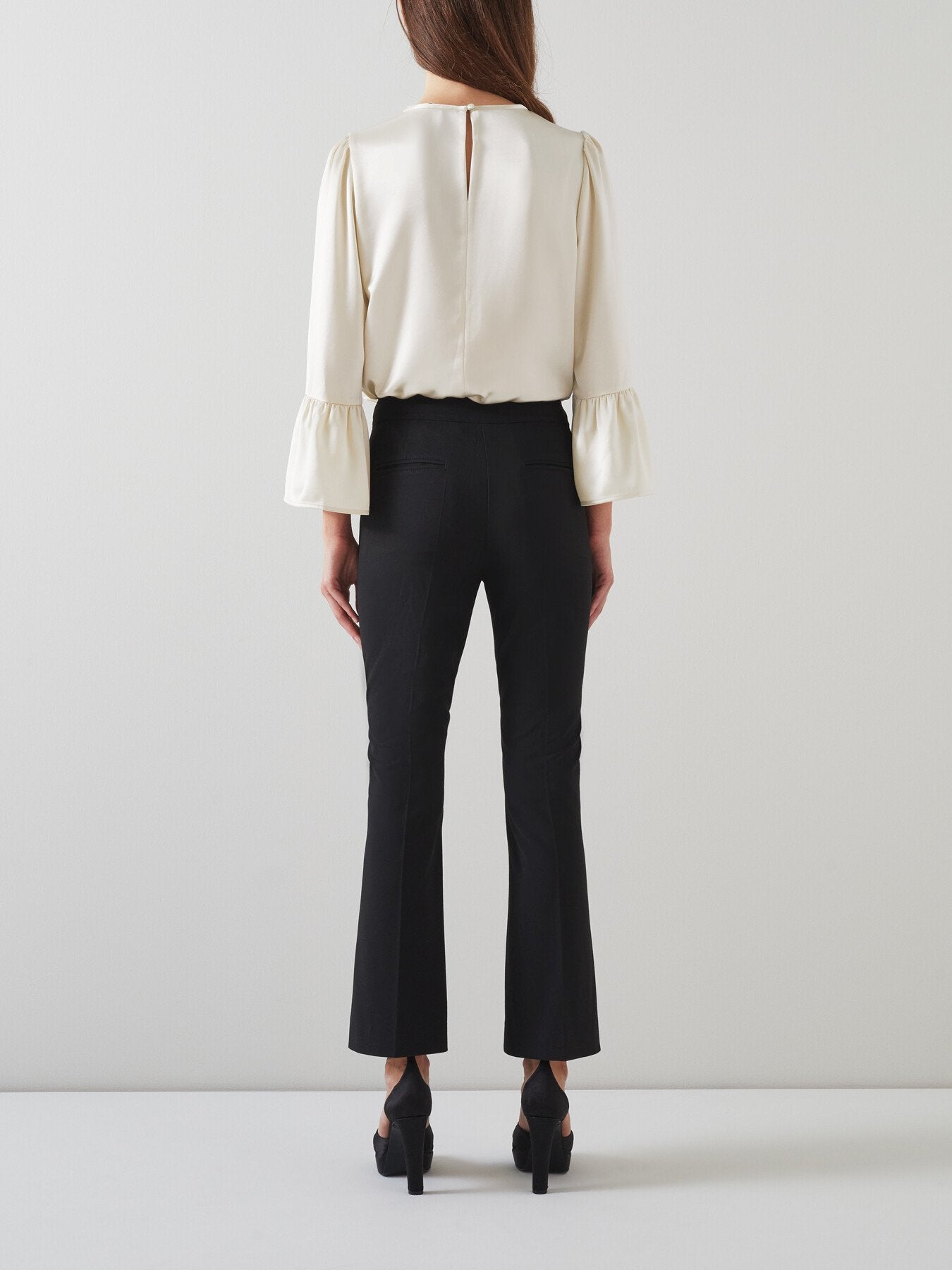 Agnes Birch Satin Top With Frill Cuff