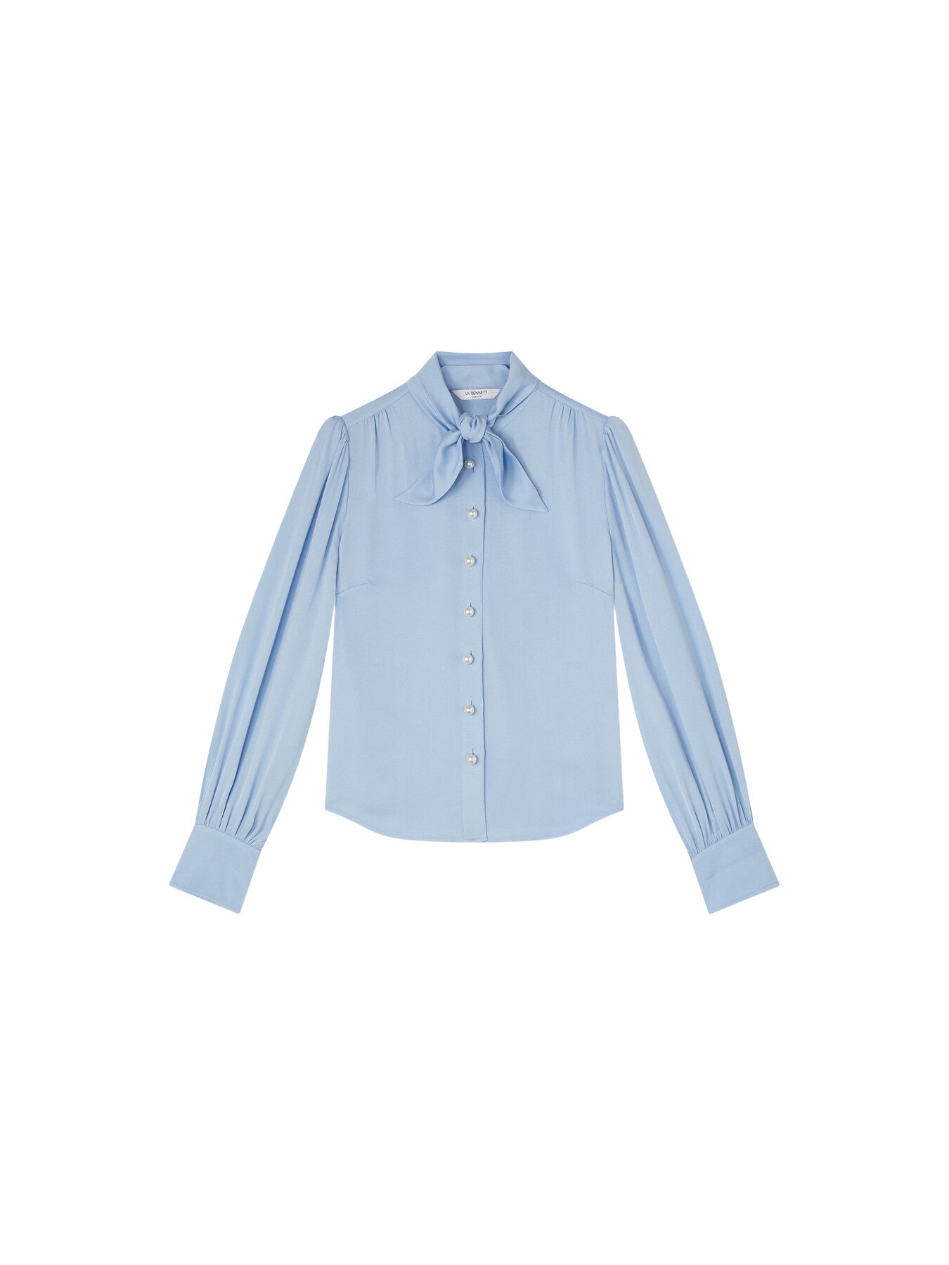 Hall Pale Tie-Neck Blouse