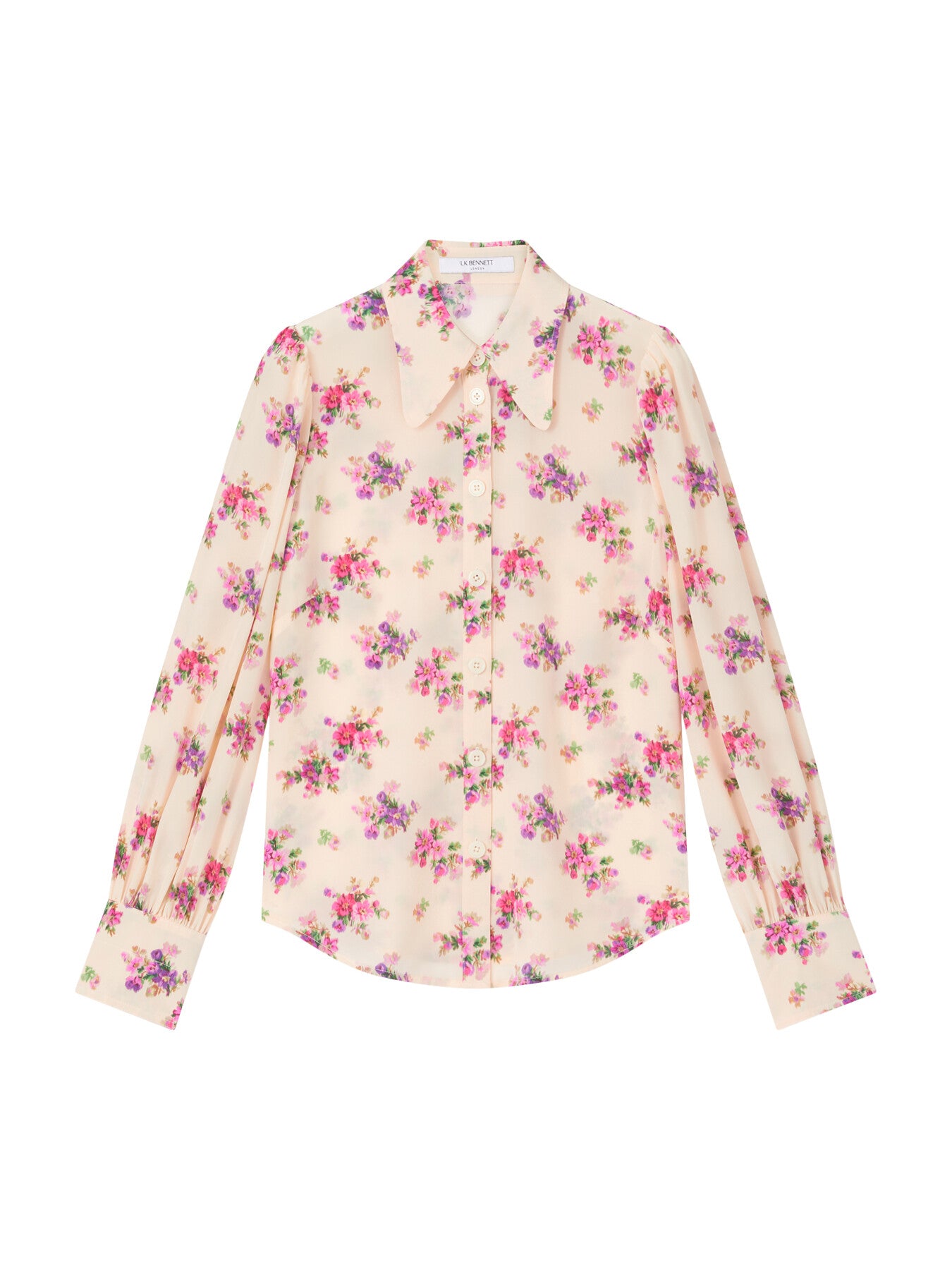 Sonya Bouquet Print Silk Blouse