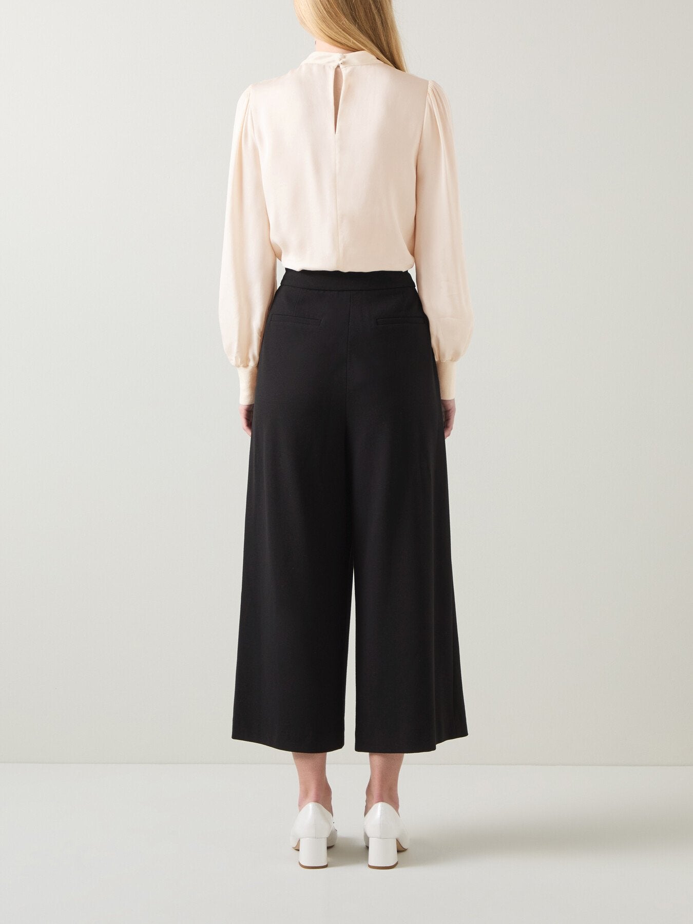 Marcy Ecru Viscose And Rib Trim Blouse