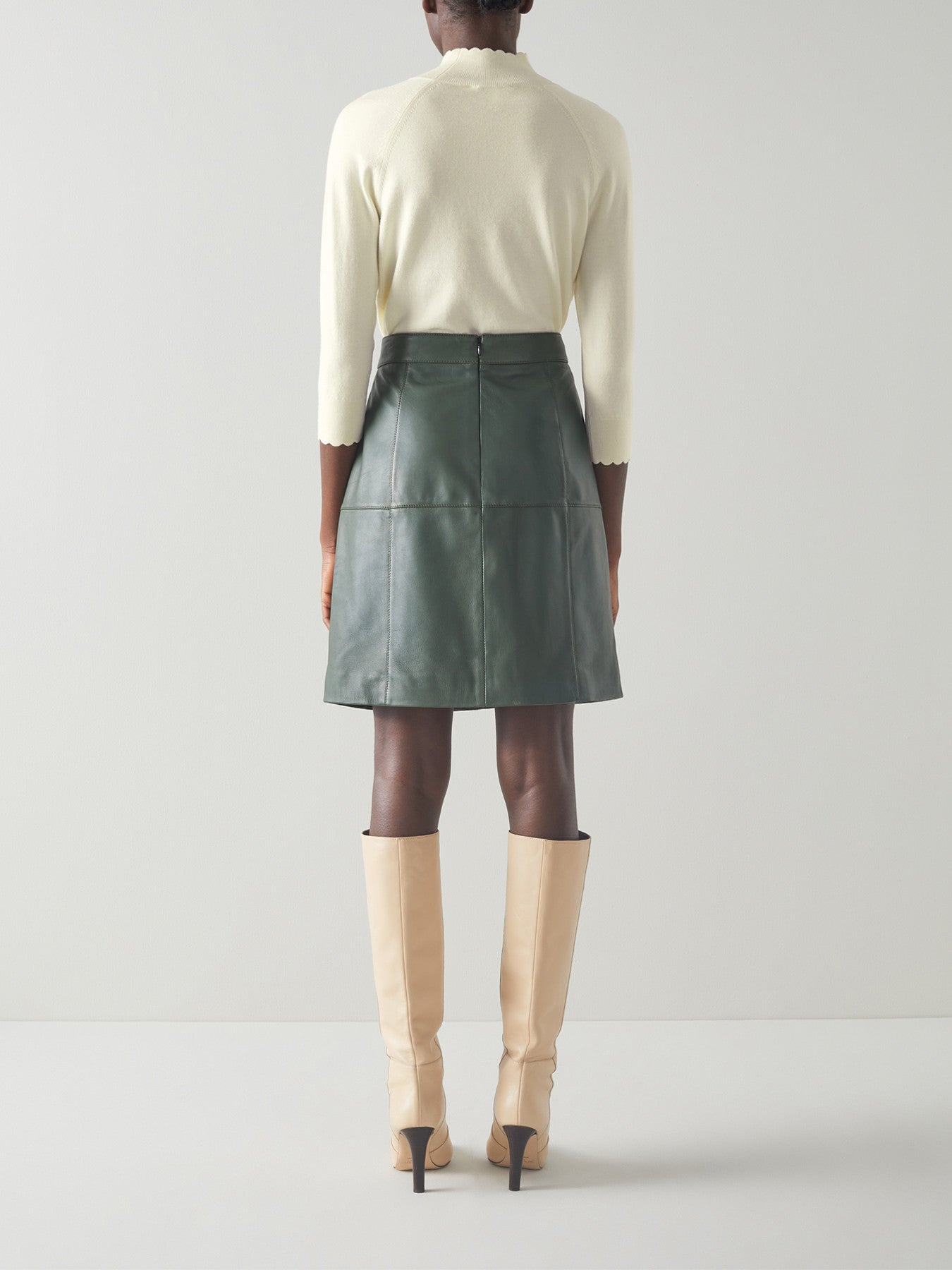 Betty Cream Merino Wool Scallop Edge Jumper