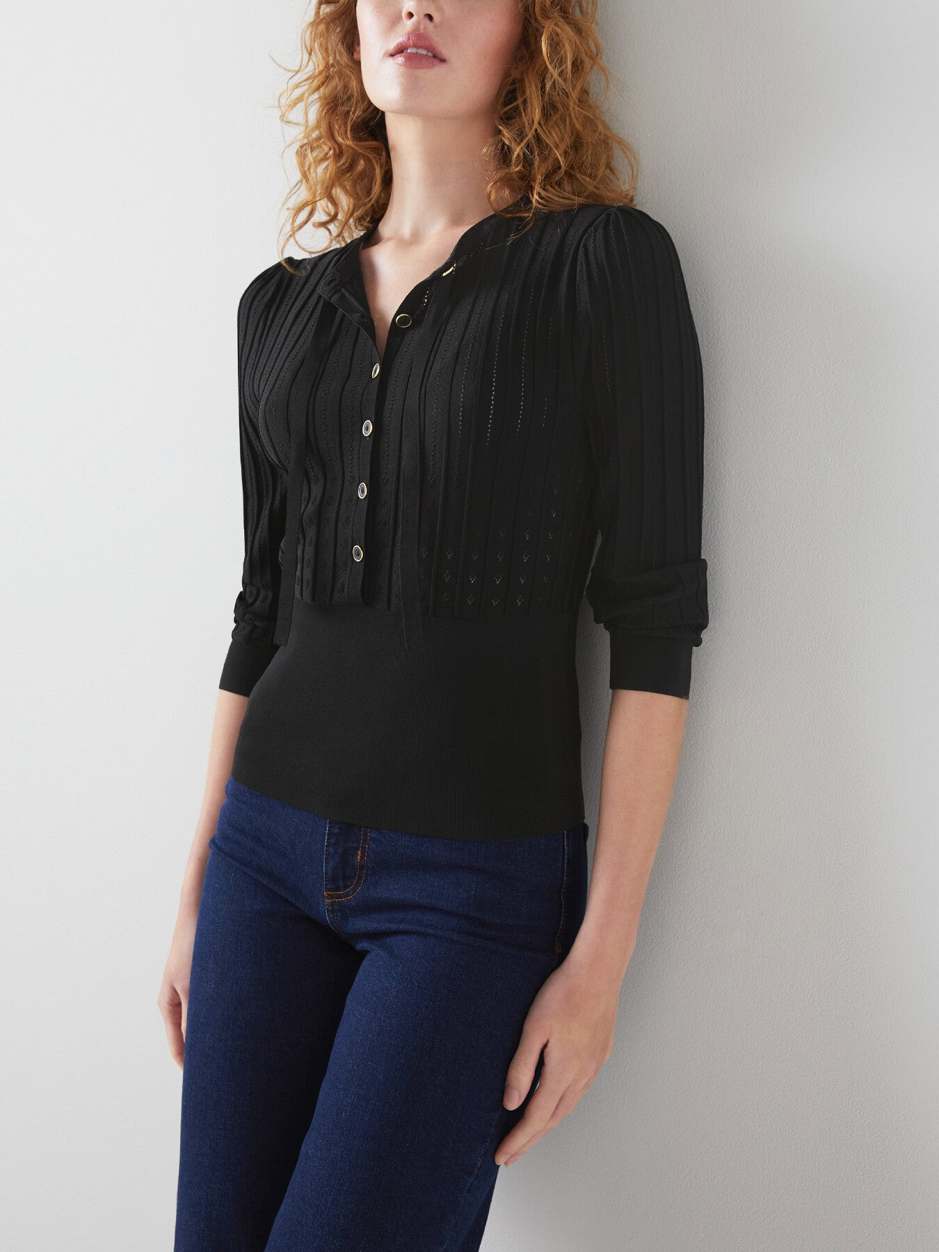 Freida Pointelle Knit Top